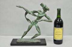 Estelle Goodman Brutalist Mid Century Modern Bronze Dancing Man Sculpture