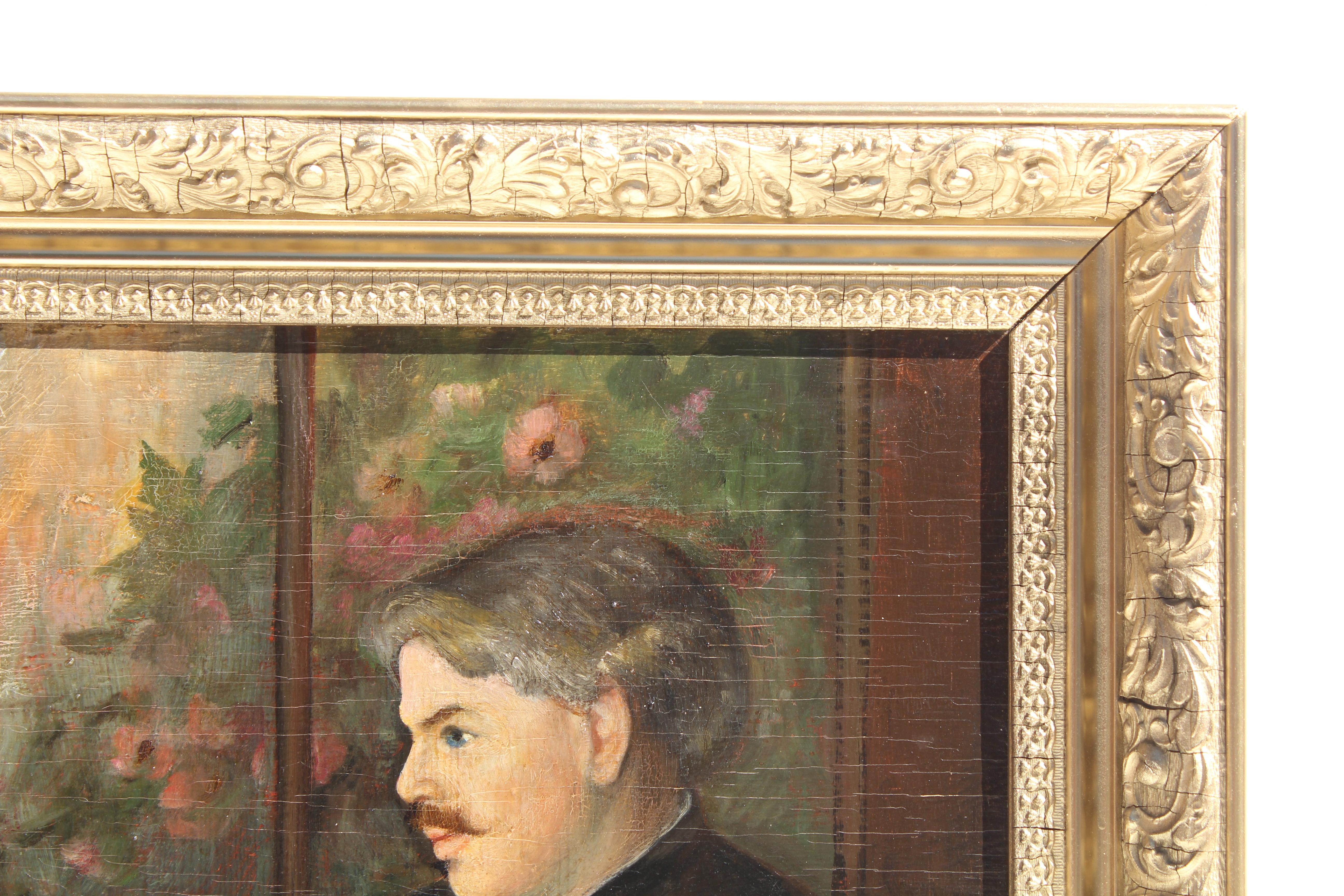 E.Huntington Huggins 1867-1963 Antico dipinto a olio su tavola Ritratto, datato. 5