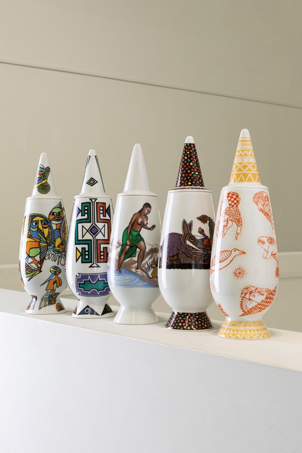 Italian Ester Mahlangu, Vase 52 of One Hundred Authors by Alessandro Mendini for Alessi