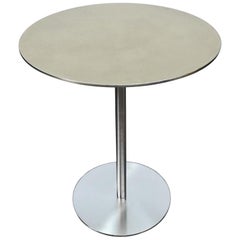 Ester Side Table in Stainless Steel and Powdered Clay