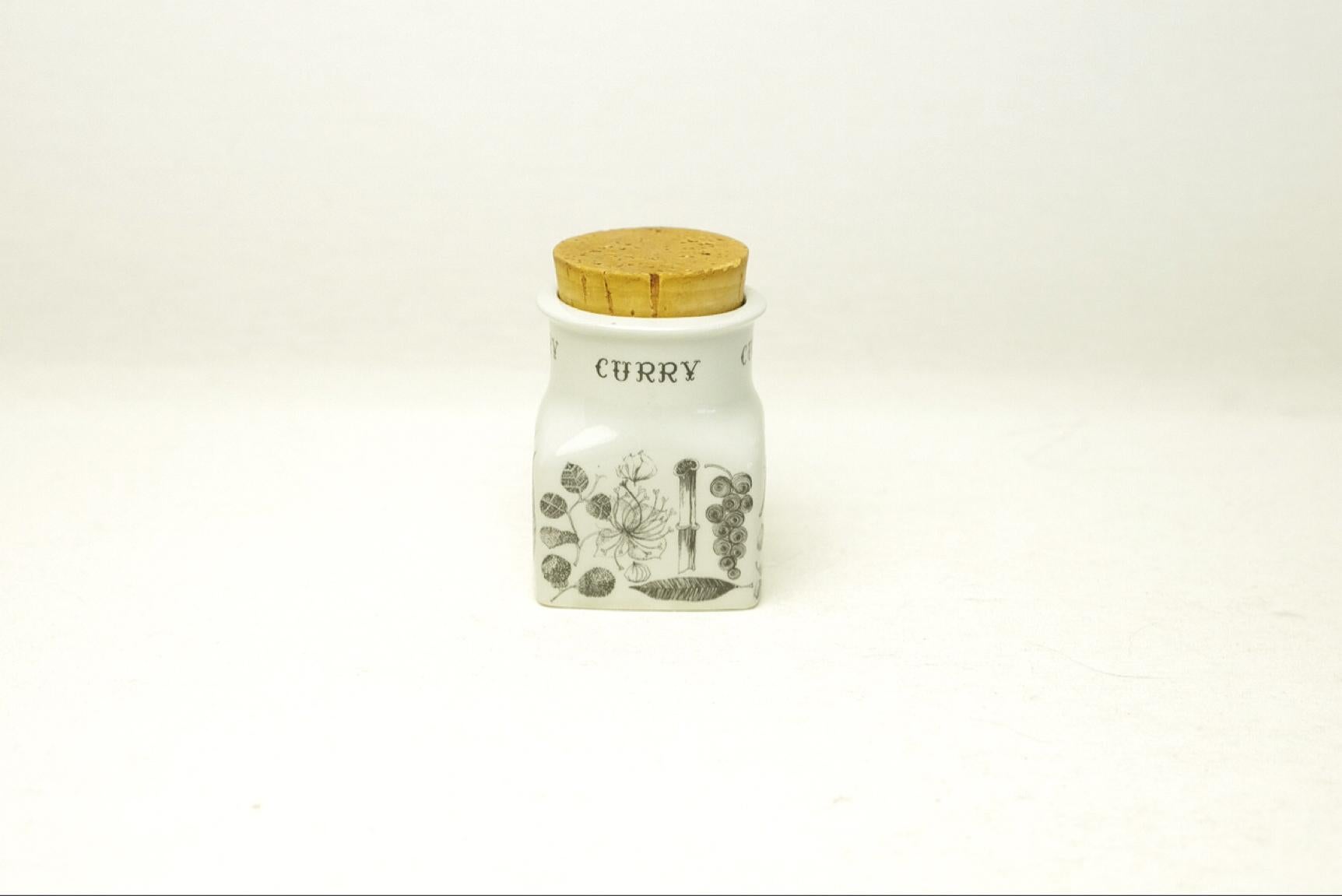 Porcelain Esteri Tomula, Spice Pot 'Curry', Arabia For Sale