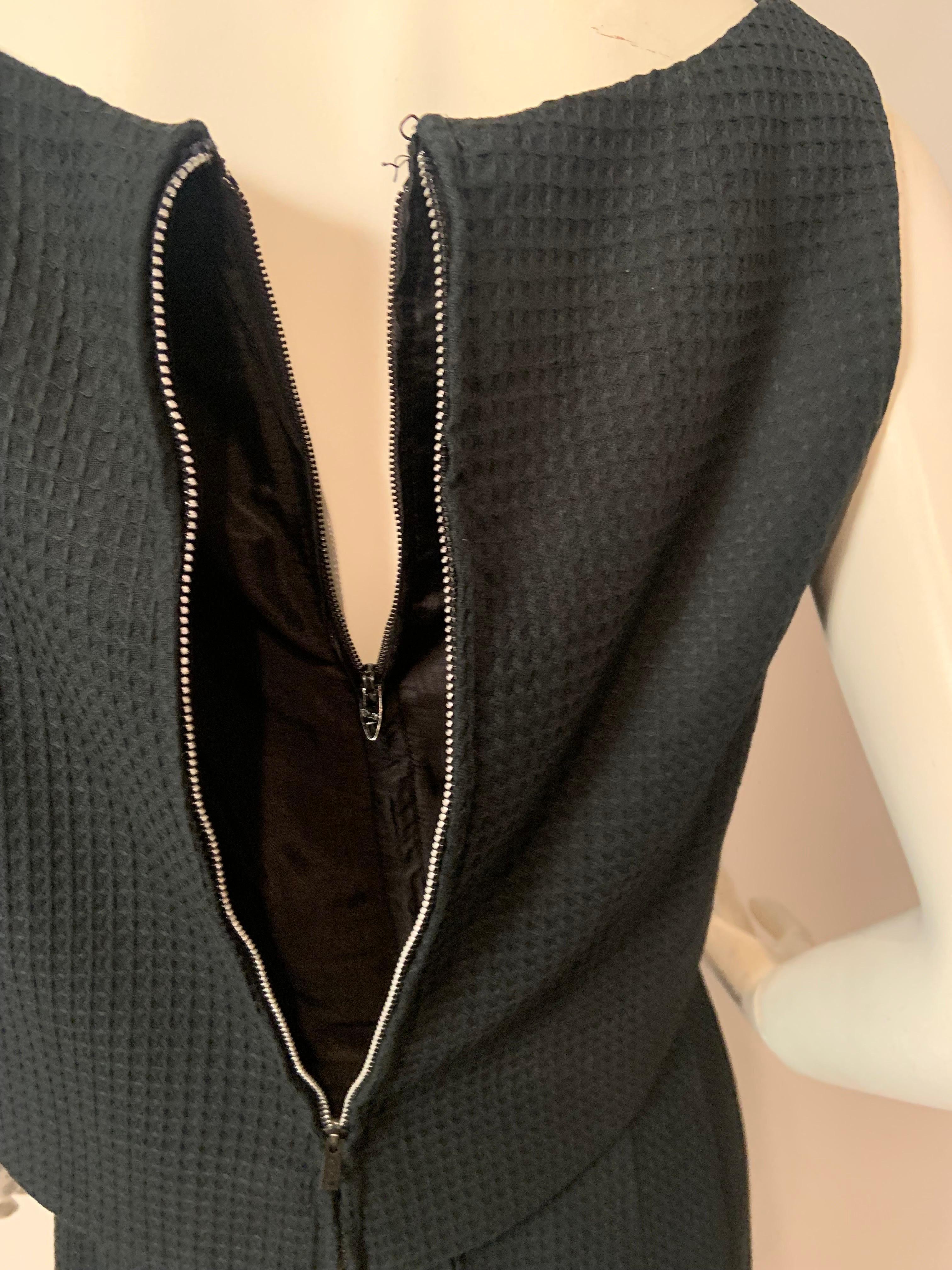 Estevez Black Cotton Pique Dress For Sale 8