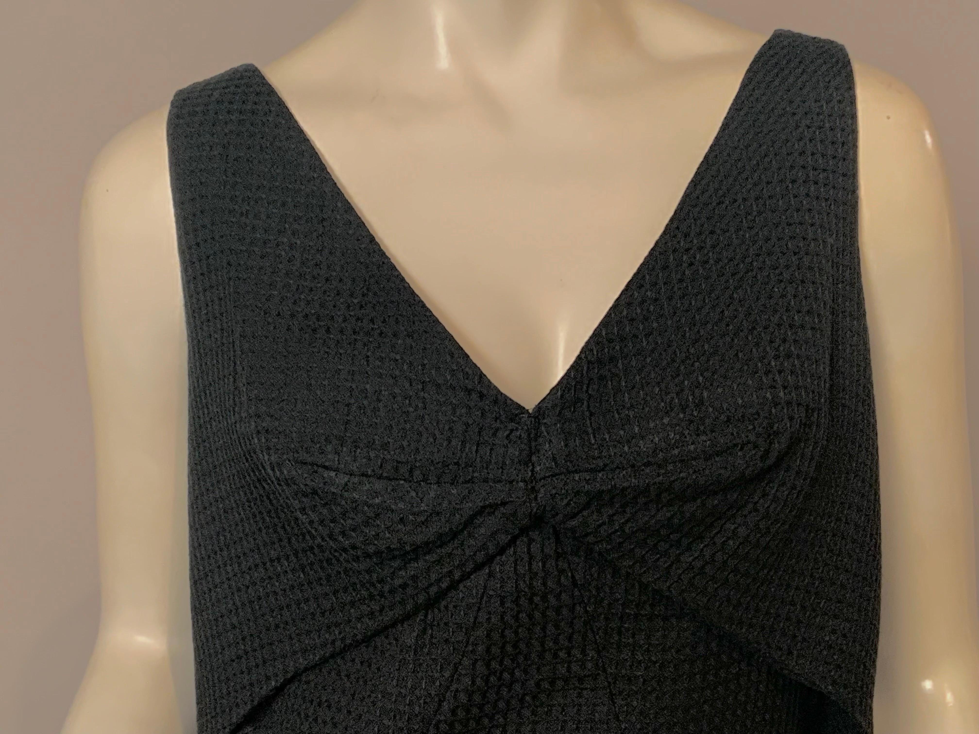 Estevez Black Cotton Pique Dress In Excellent Condition For Sale In New Hope, PA