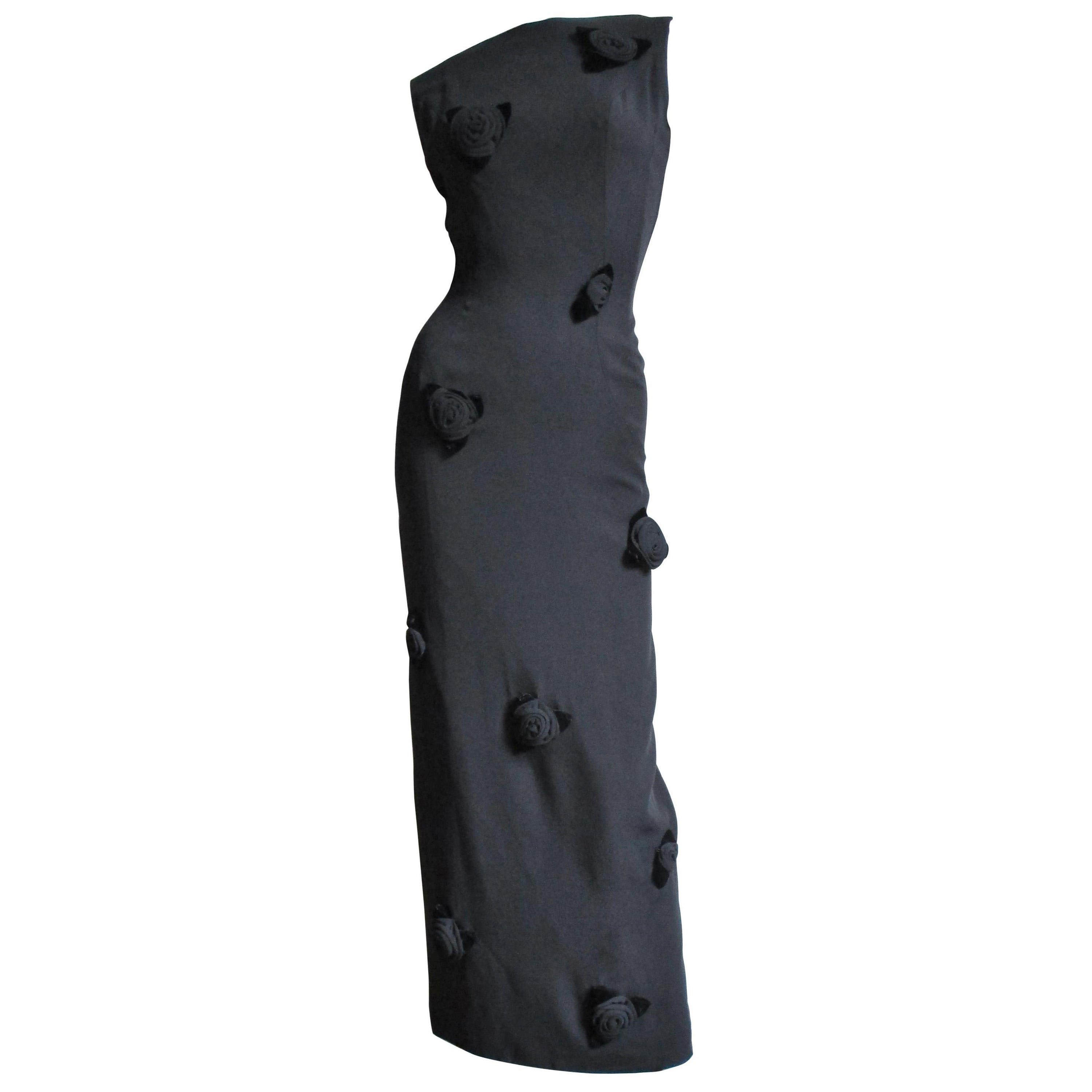 Estevez Flower Applique Gown 1960s