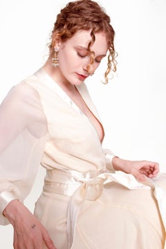 Seiden-Chiffon-Rock-Set mit Gürtel von Estevez