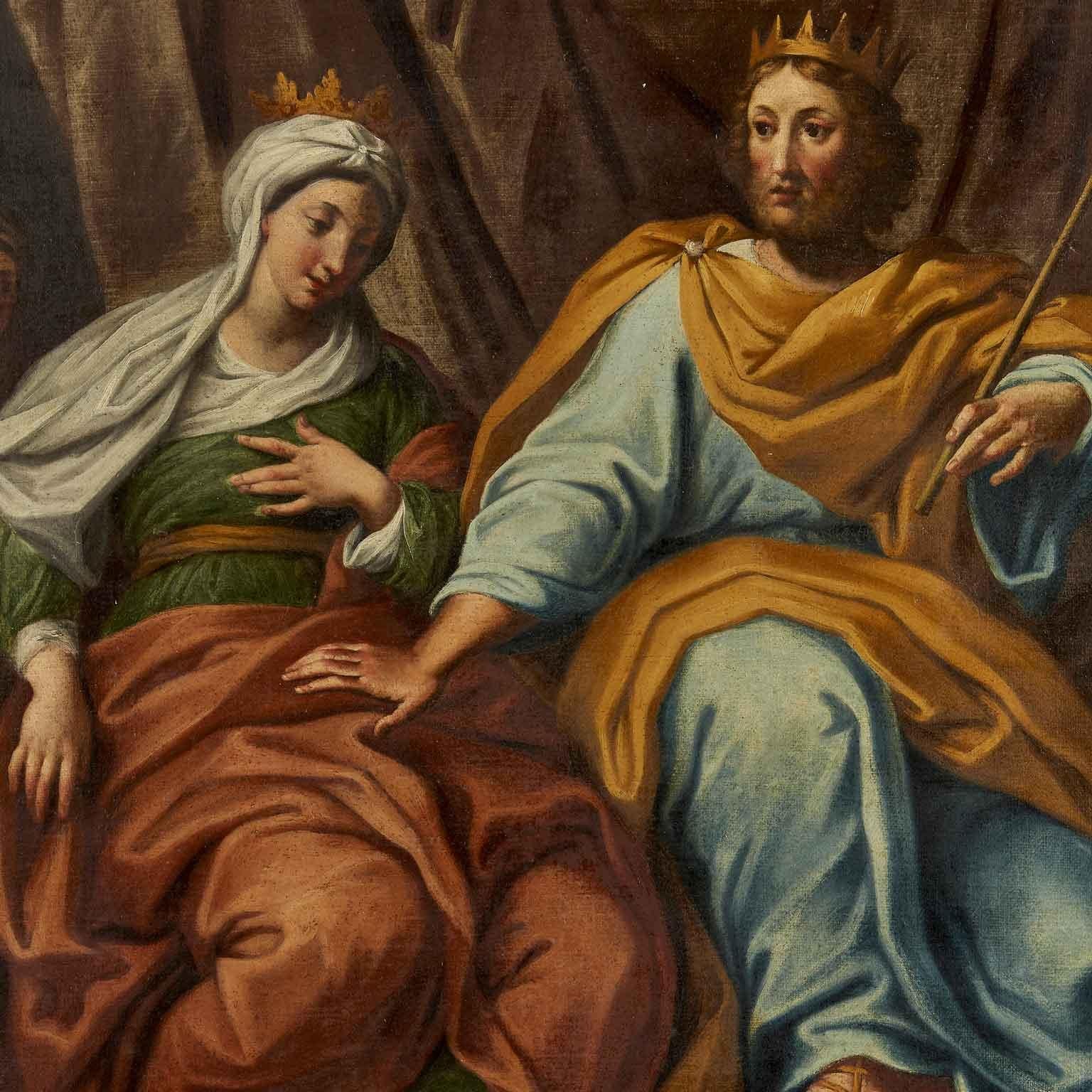 18th Century Italian Pair of Figural Biblical Paintings Esther Before Ahasuerus  2