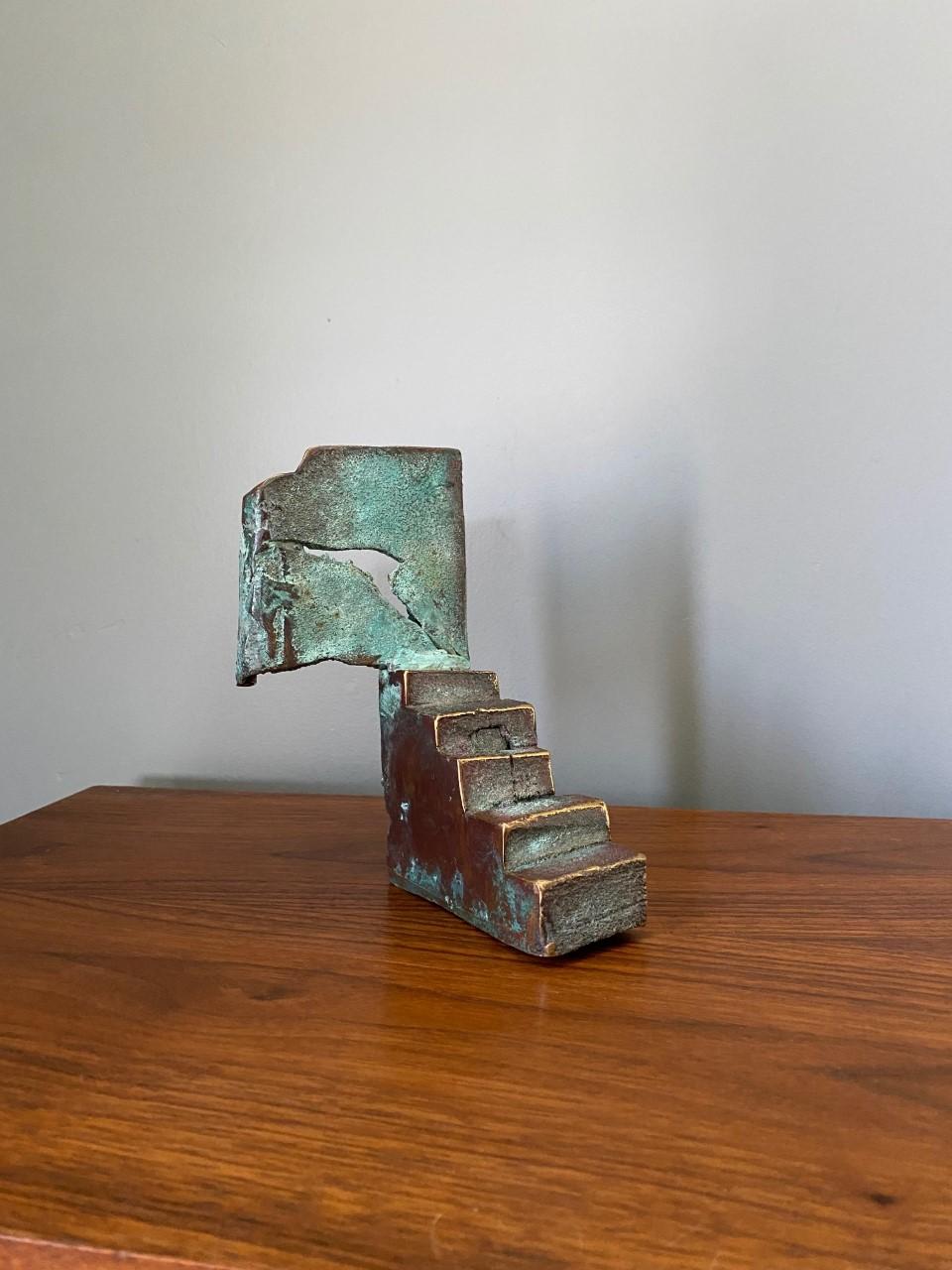 Esther Fuhrman Abstract Bronze Stairway Scupture '20th C.' For Sale 3
