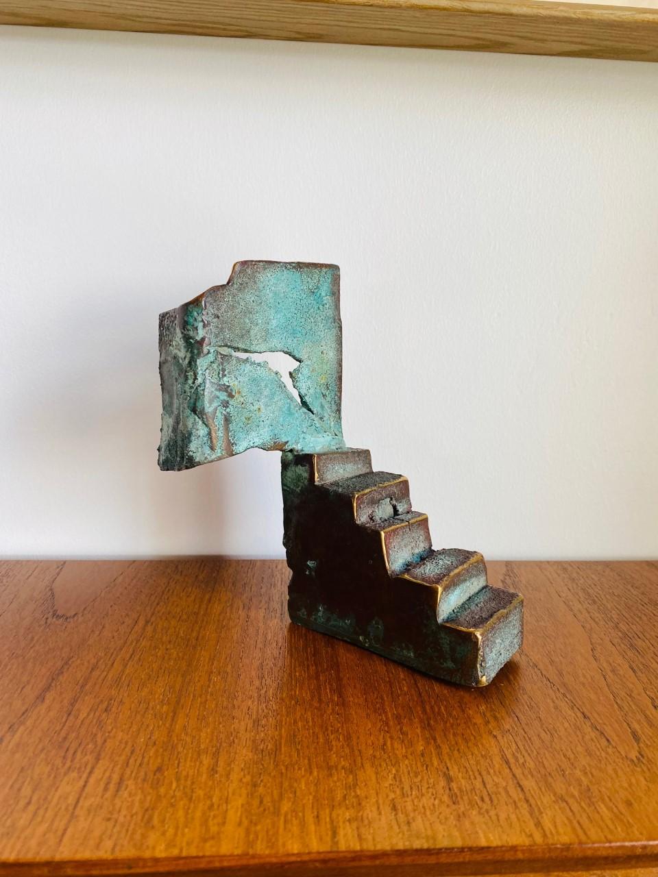Modern Esther Fuhrman Abstract Bronze Stairway Scupture '20th C.' For Sale
