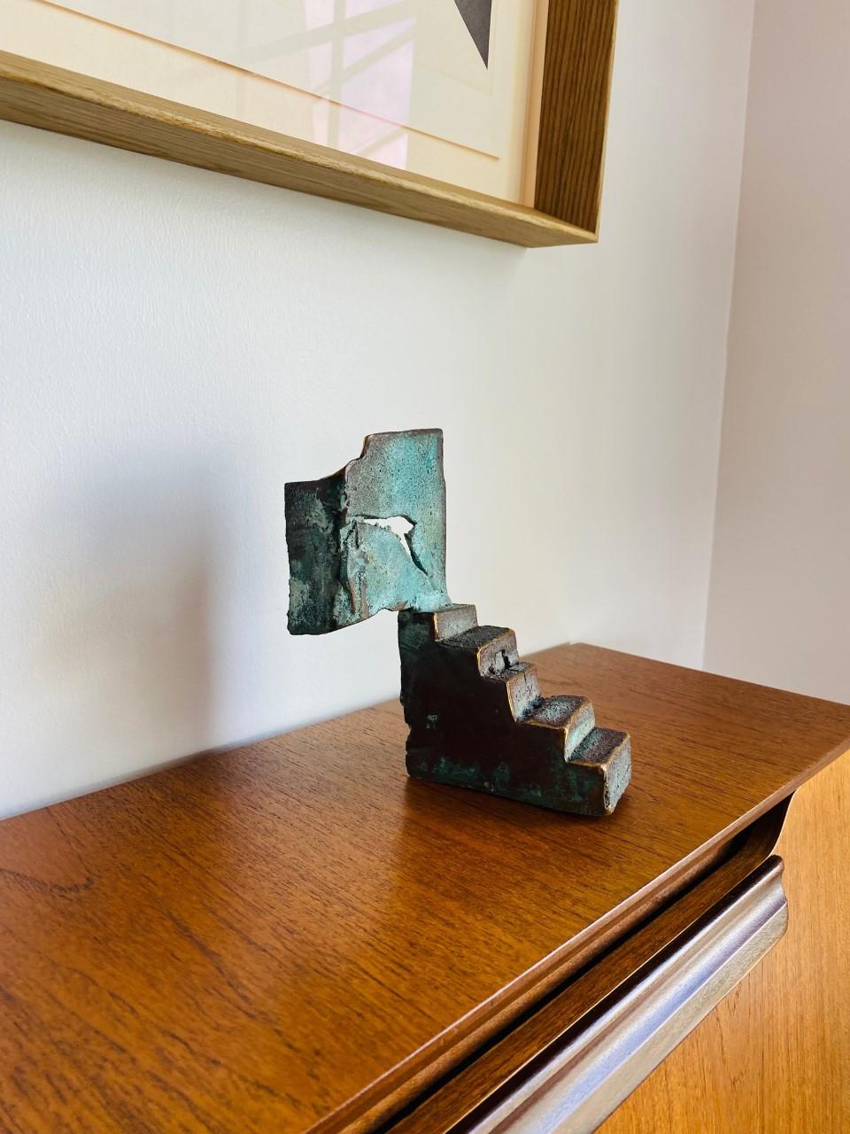 Hand-Crafted Esther Fuhrman Abstract Bronze Stairway Scupture '20th C.' For Sale