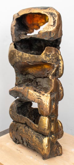 Esther Fuhrman Abstract Gilt Bronze Sculpture