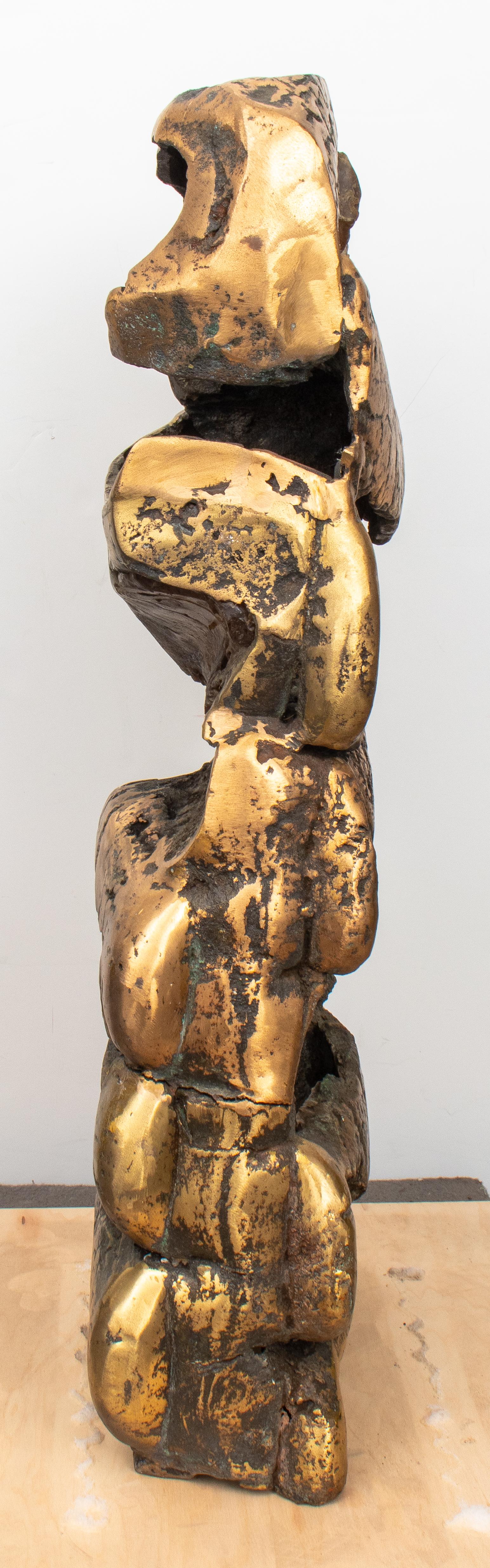 Mid-Century Modern Esther Fuhrman Abstract Gilt Bronze Sculpture