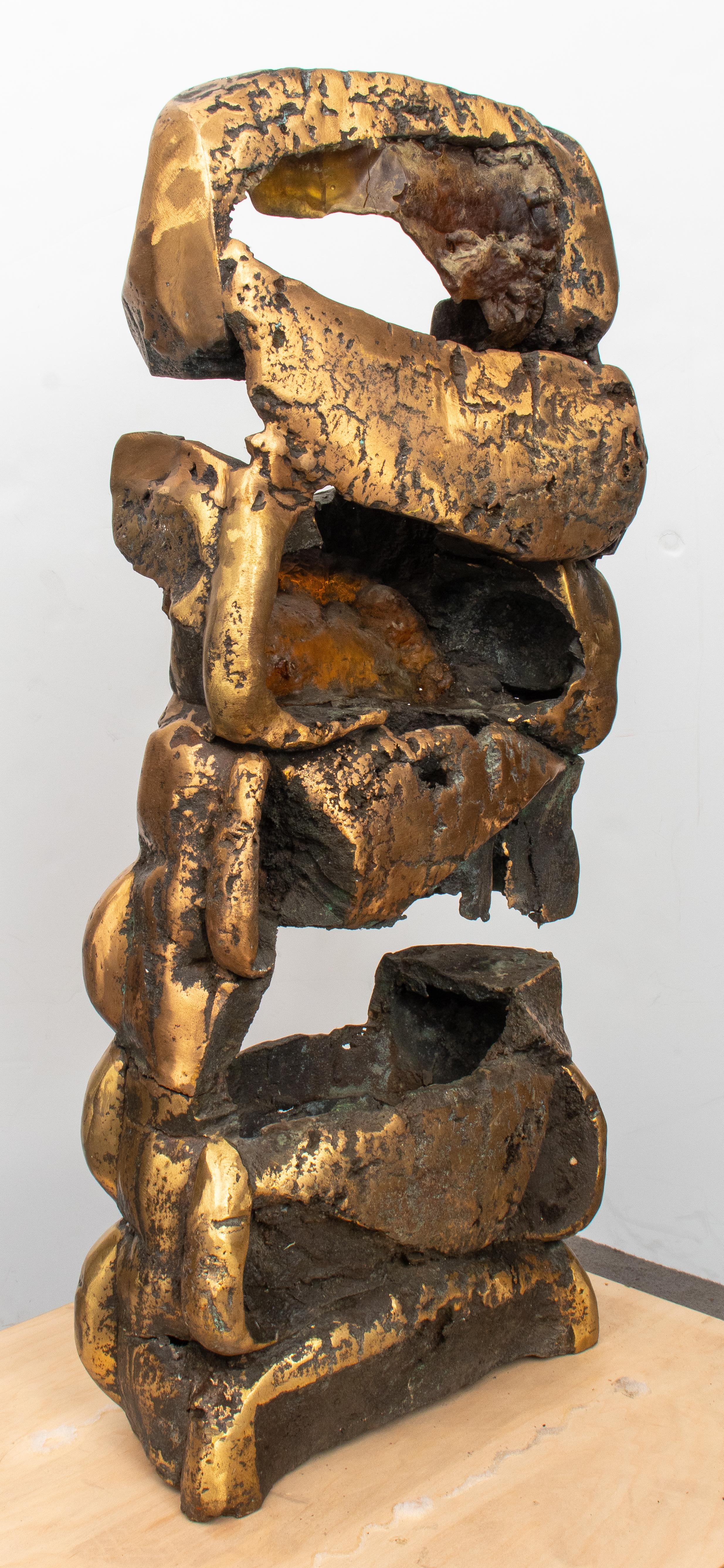 Esther Fuhrman Abstract Gilt Bronze Sculpture In Good Condition In New York, NY