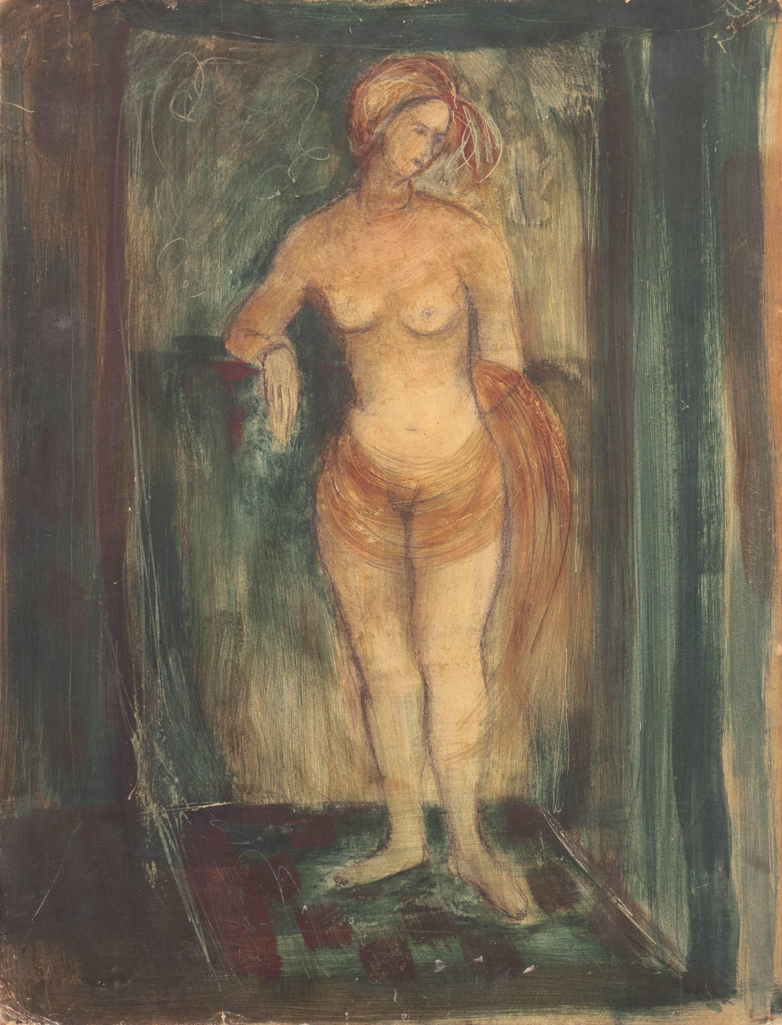 Esther Fuller Nude Print - 'Standing Nude', Mid-century Modernist Woman Artist, San Francisco Museum of Art
