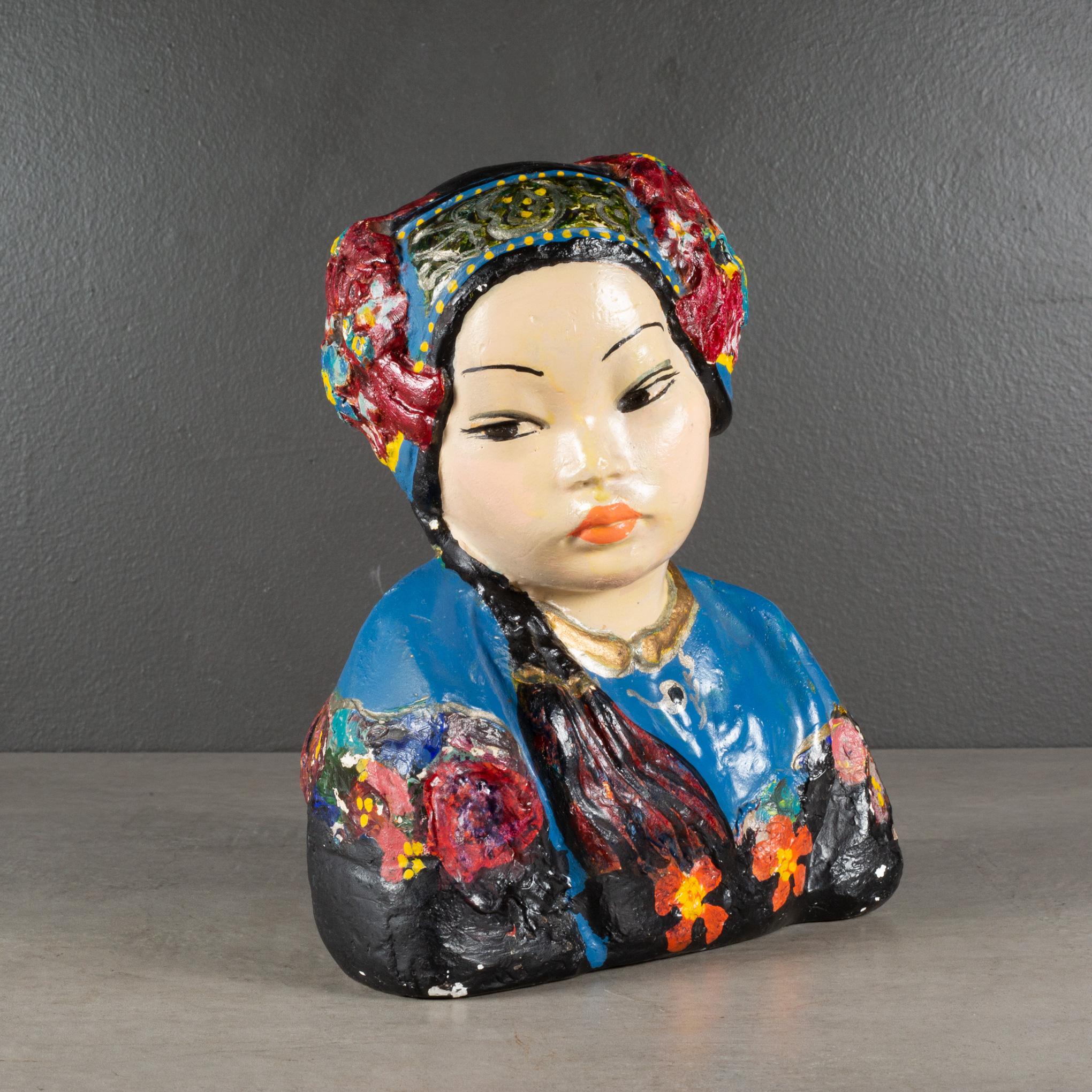 ABOUT

An early 20th c. painted chalkware figure by artist Esther Hunt. Signed by the artist and titled 