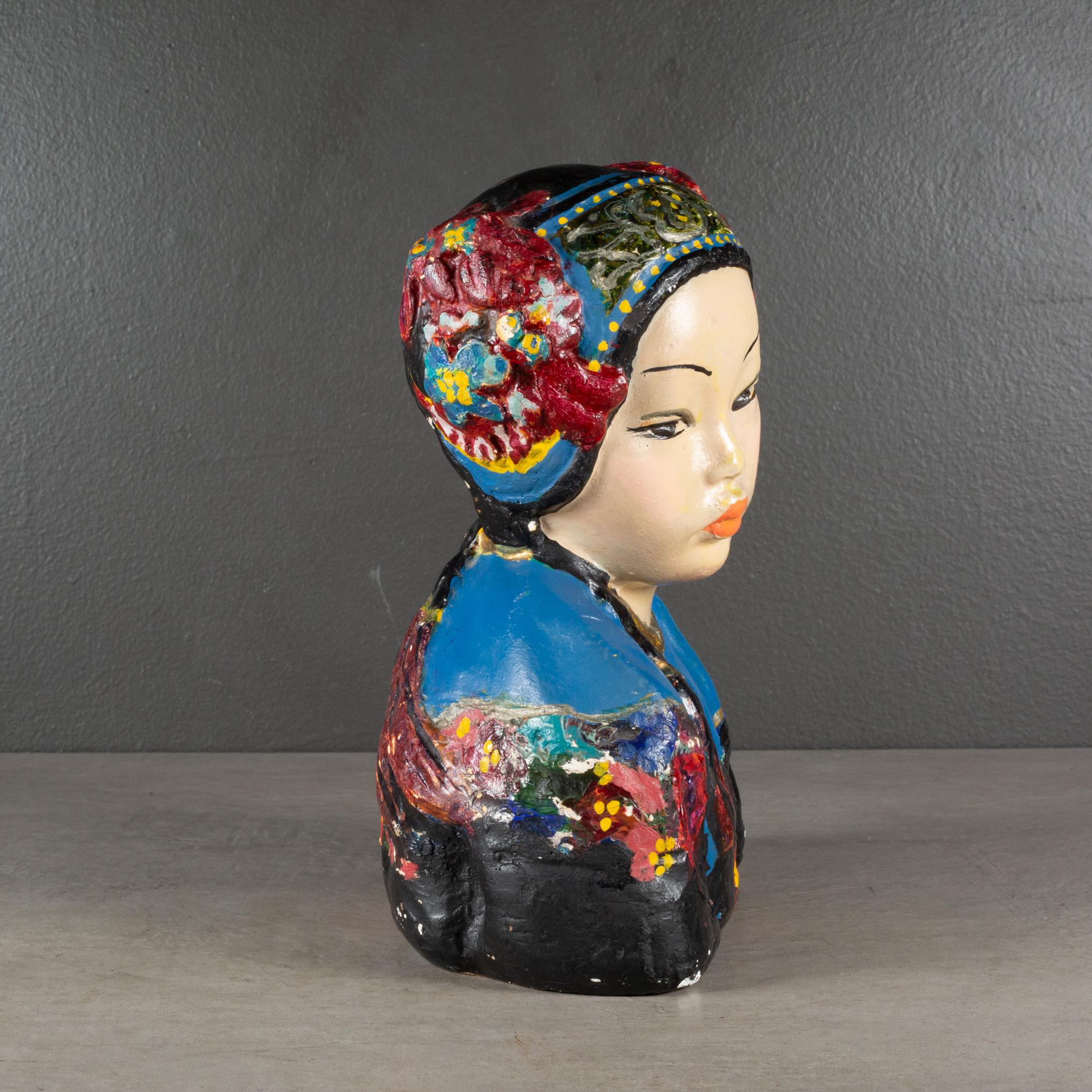 Art Deco Esther Hunt Chalkware Bust c.1920 For Sale