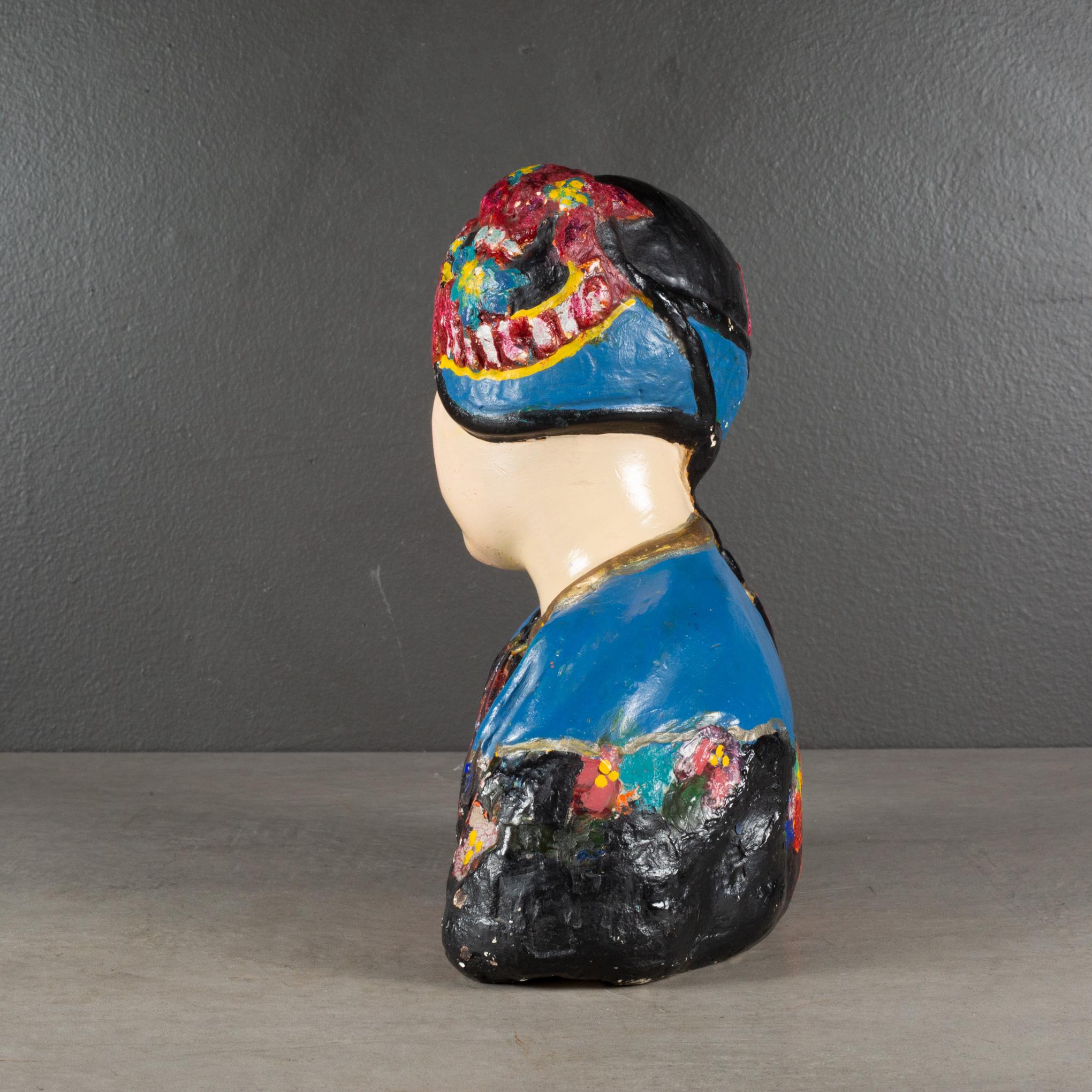 Esther Hunt Chalkware Bust c.1920 In Good Condition For Sale In San Francisco, CA