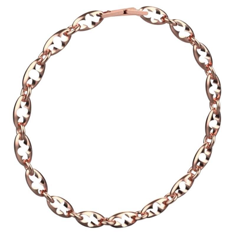 Esther Link Bracelet, 18K Rose Gold For Sale
