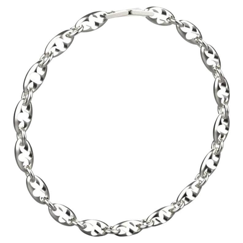 Esther Link Bracelet, 18K White Gold For Sale