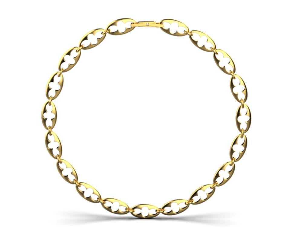 Modern Esther Link Necklace, 18k Gold For Sale