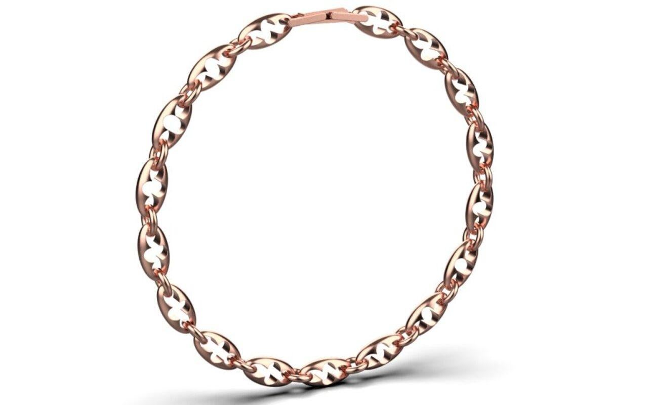 Modern Esther Link Necklace, 18k Rose Gold For Sale
