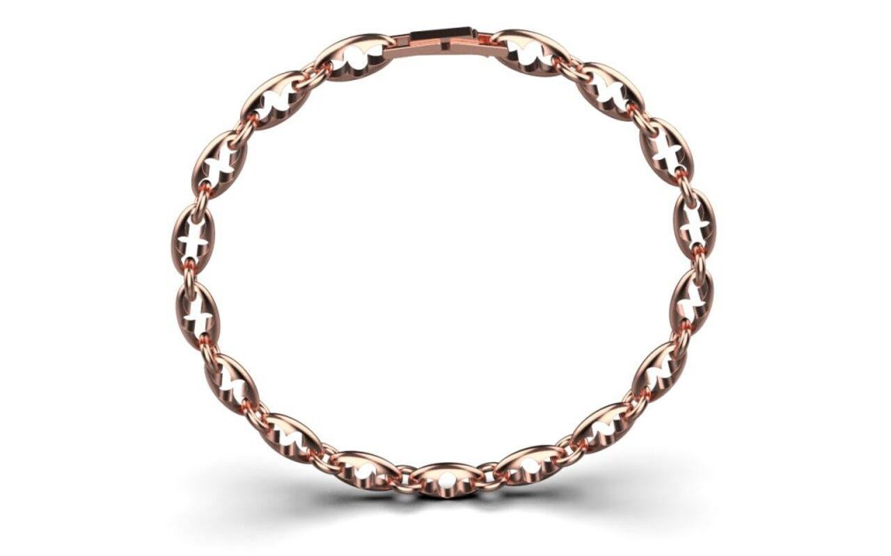 Esther Link Necklace, 18k Rose Gold In New Condition For Sale In Leigh-On-Sea, GB
