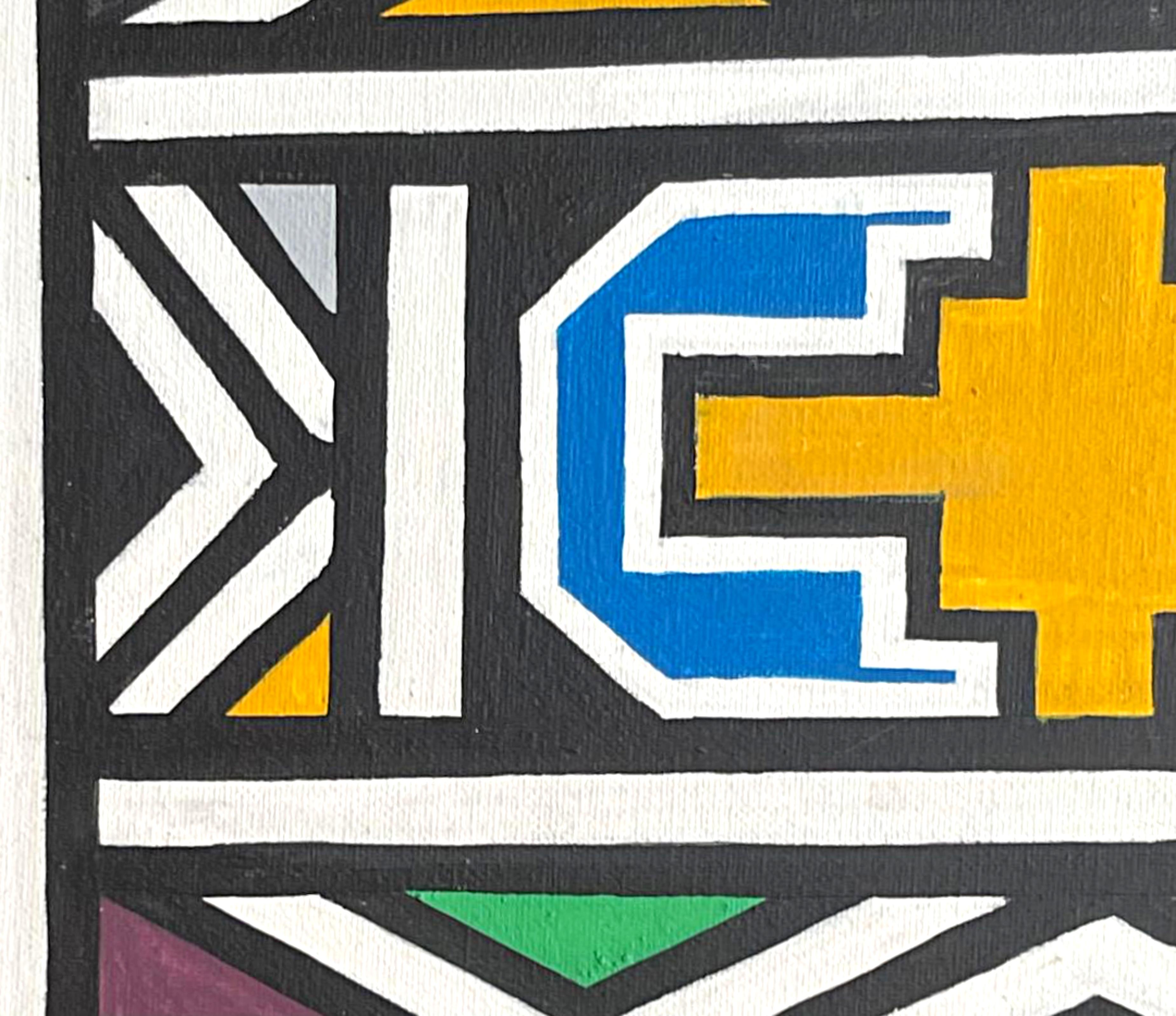 Quadro astratto Ndebele di un artista sudafricano di fama internazionale 1