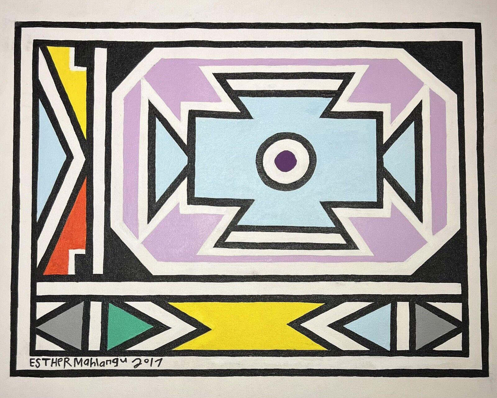 Esther Mahlangu Abstract Painting - Untitled, African art, Acrylic Painting, Abstract Art, Geometric Abstraction