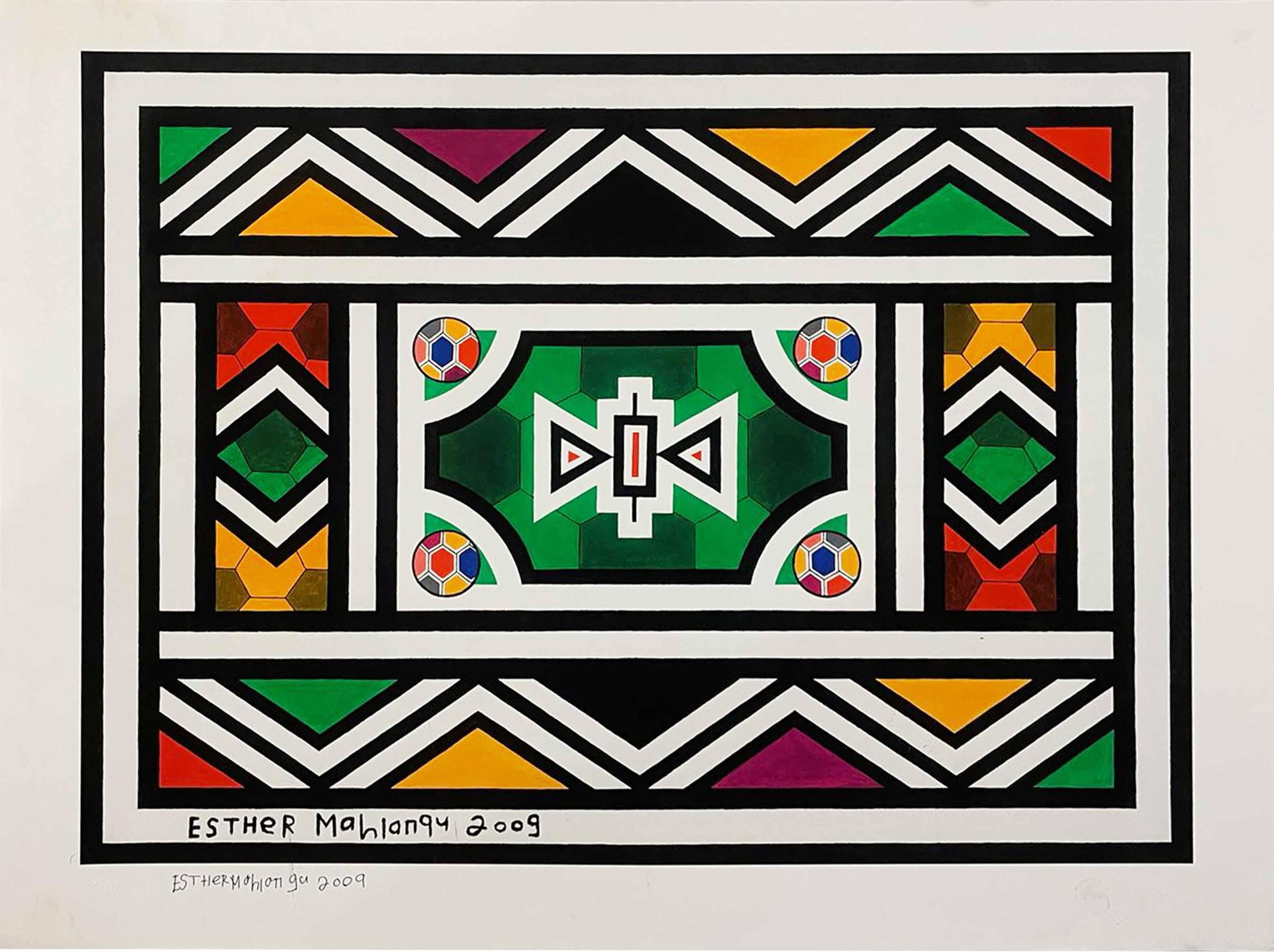 Esther Mahlangu Ndebele Abstract 2009 Ndebele Serigraphy African 