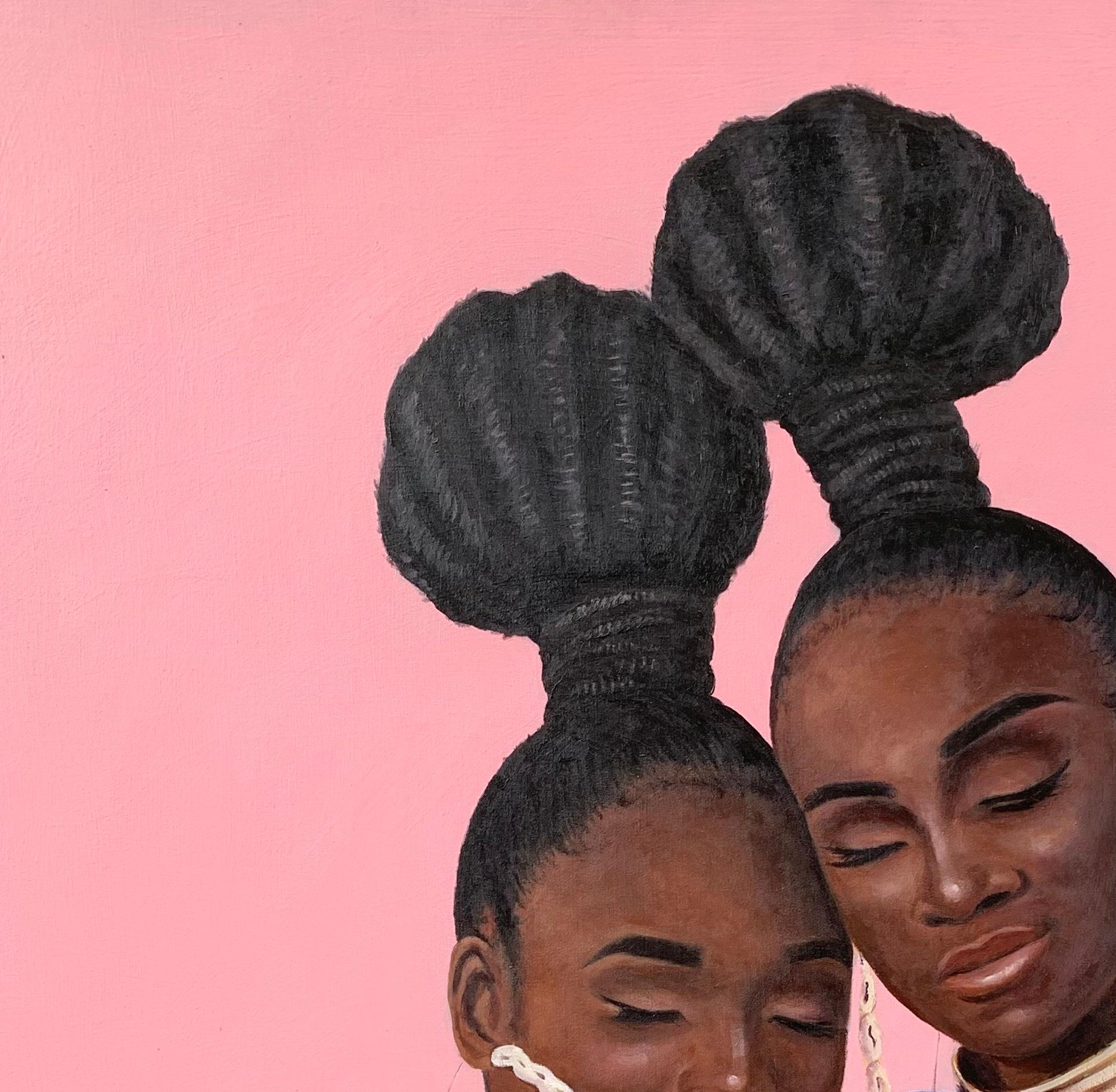 Meine Schwester und mein Freund 1 – Painting von Esther Obiwuru