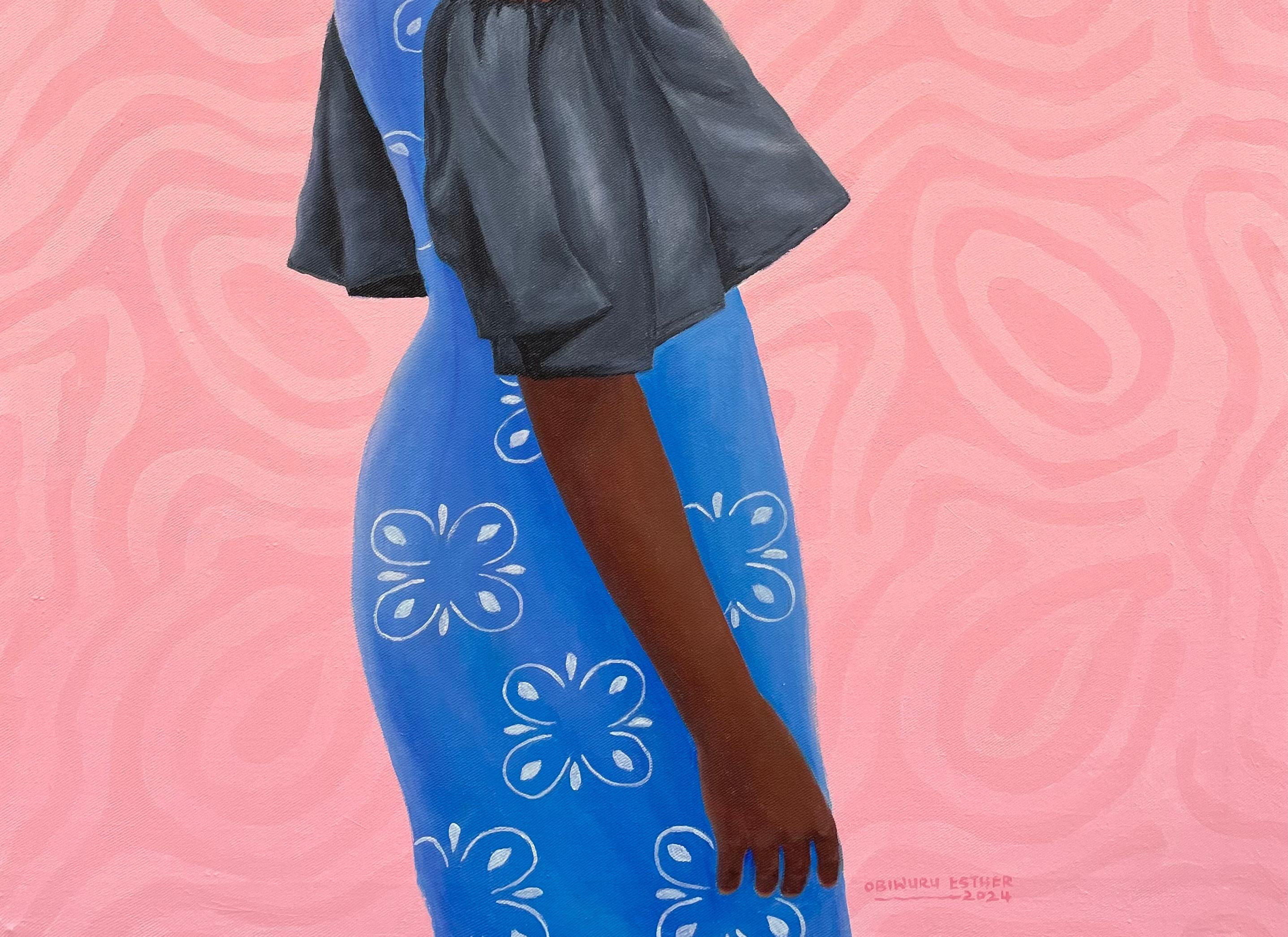 Resiliencia - Siglo XXI, Contemporáneo, Figurativo, Retrato, Mujer, África - Painting Expresionista de Esther Obiwuru