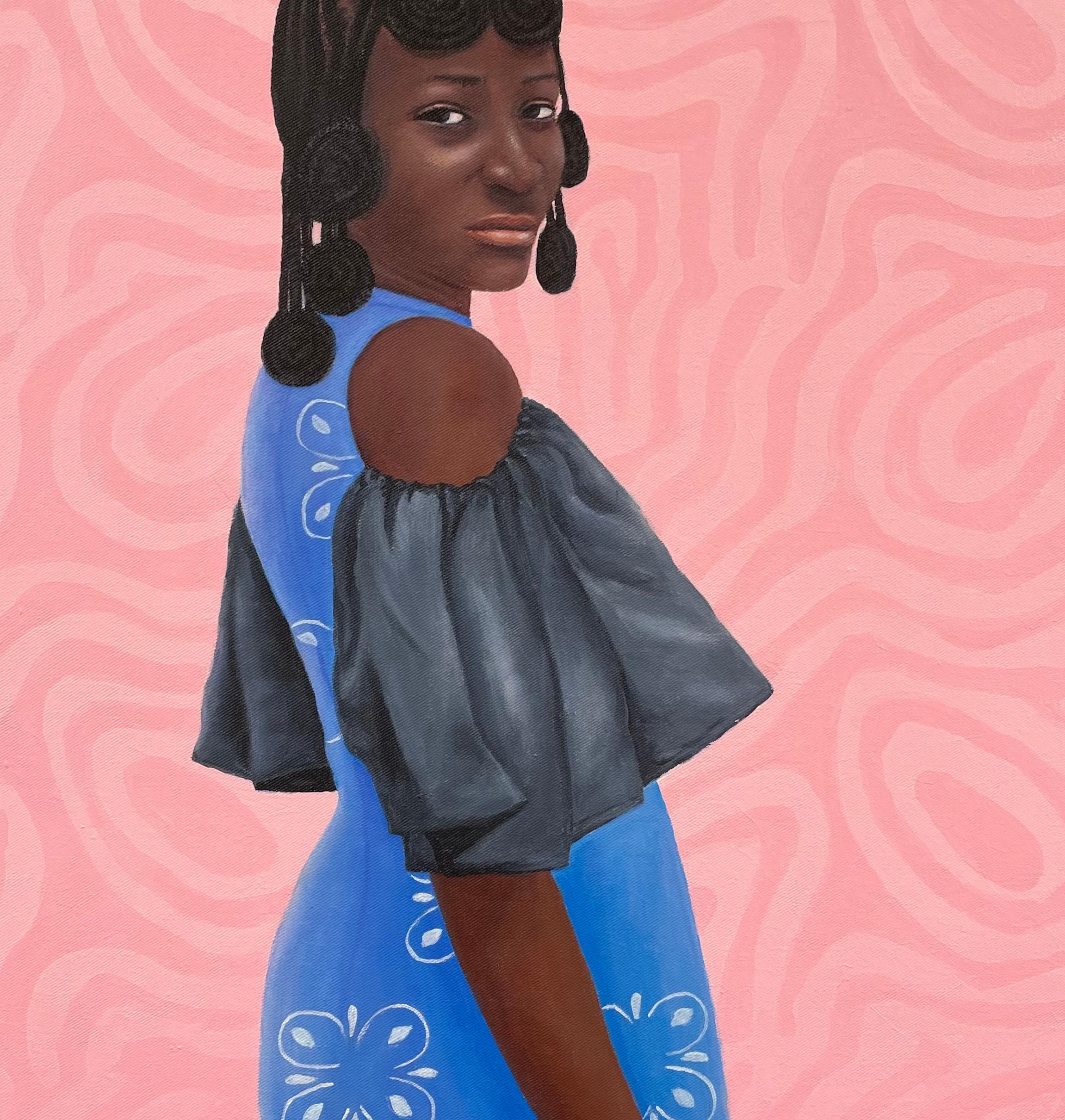 Resiliencia - Siglo XXI, Contemporáneo, Figurativo, Retrato, Mujer, África - Figurative Painting Rosa de Esther Obiwuru