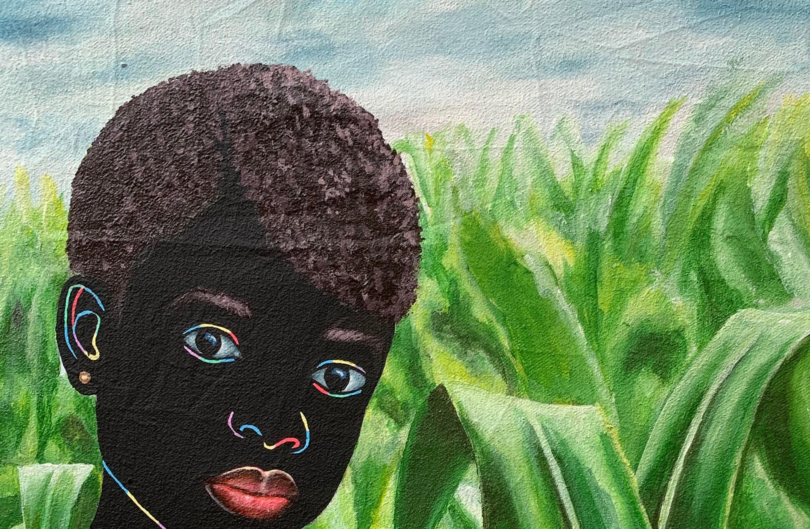 Beneath The Sky, Among The Stalks 2 -21. Jahrhundert, Zeitgenössisch Figurativ, Bauernhof – Painting von Esther Oyeyemi