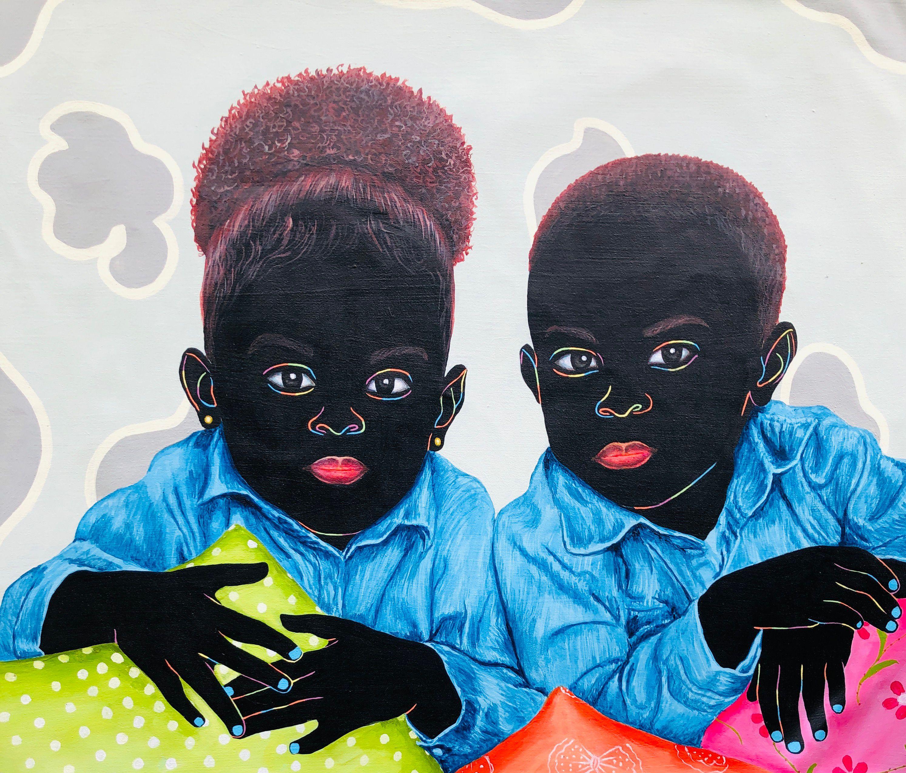 Jeu d'oreiller - Painting de Esther Oyeyemi