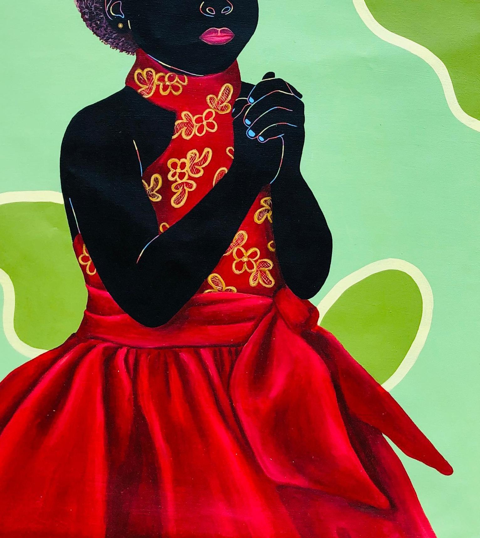 Queen (Series I) - Contemporary Painting by Esther Oyeyemi