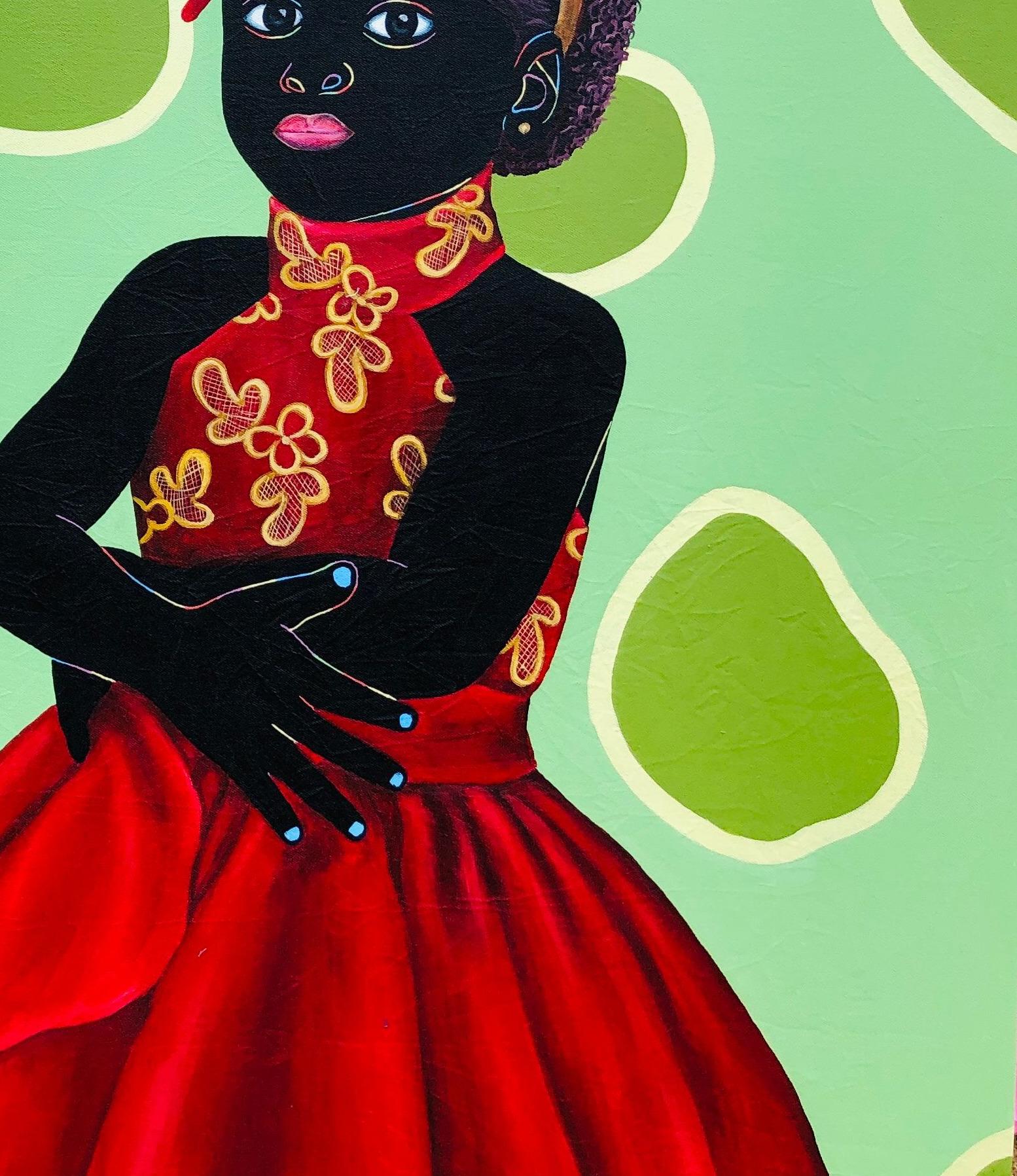 Reina (Serie II) - Painting Contemporáneo de Esther Oyeyemi