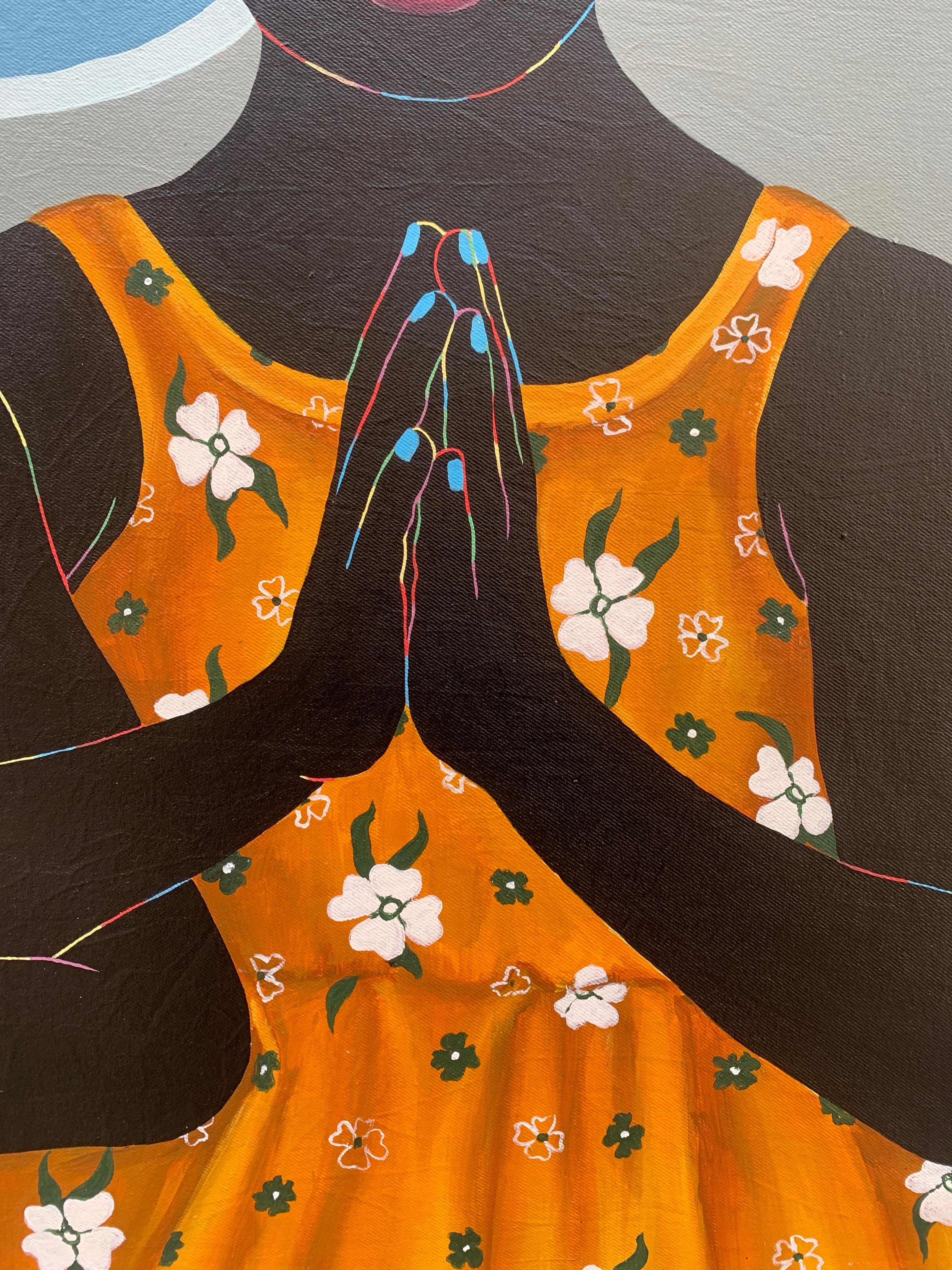 Súplicas I - Pintura Espiritual Figurativa Contemporánea - Painting de Esther Oyeyemi