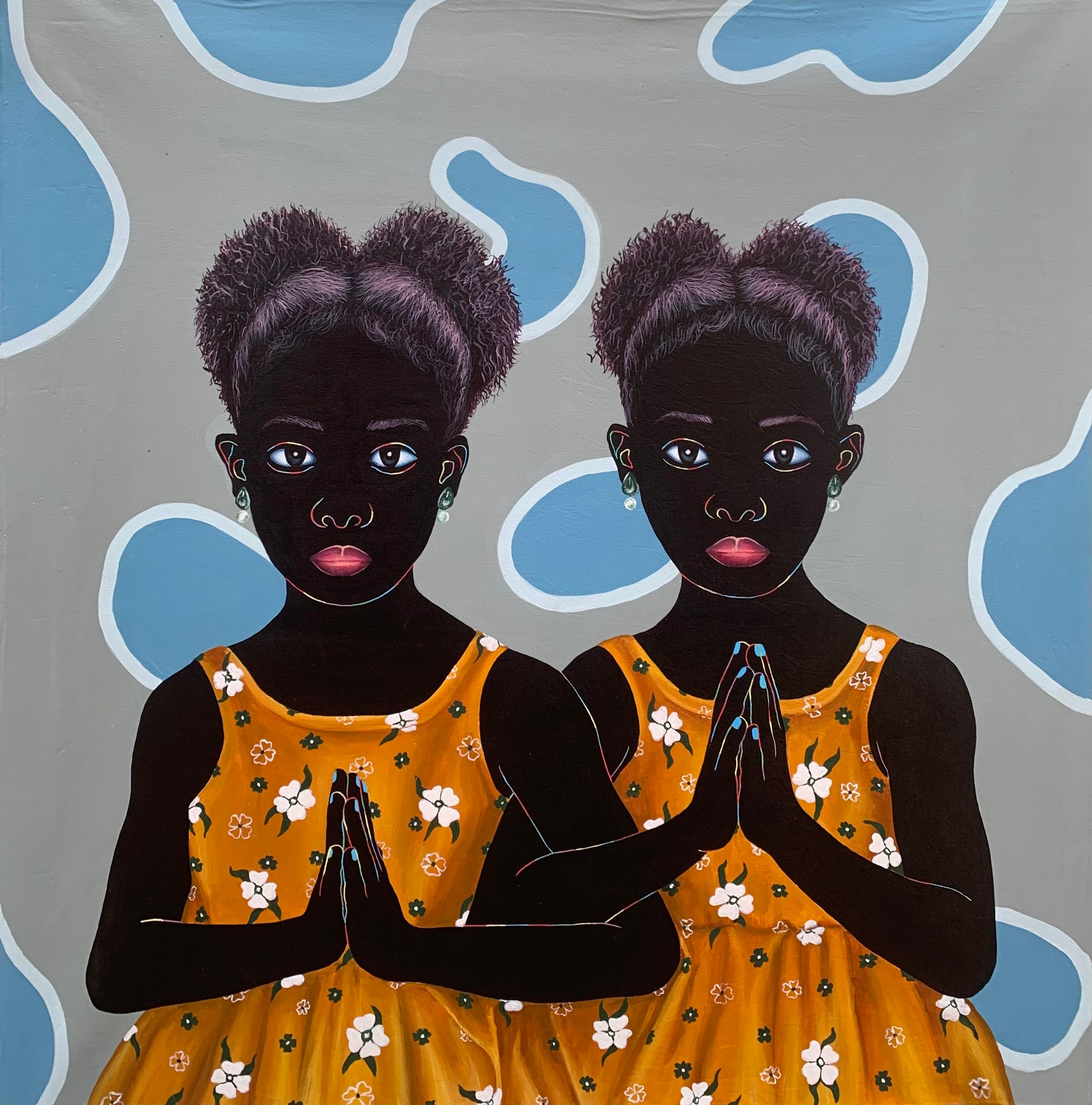 Figurative Painting de Esther Oyeyemi - Súplicas I - Pintura Espiritual Figurativa Contemporánea