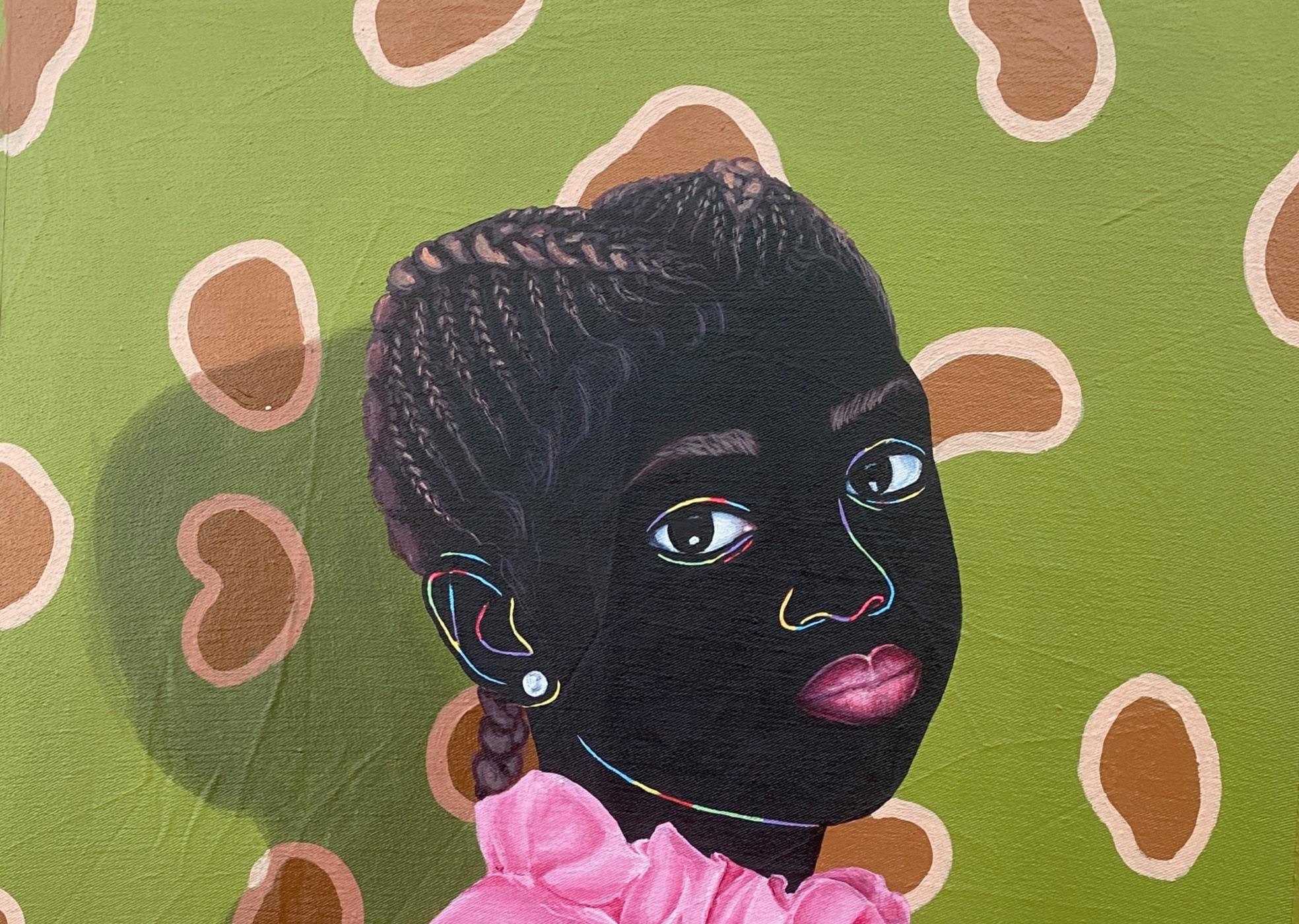 Tapestry of Beauty (Anike) 3 - 21. Jahrhundert, Zeitgenössisch, Figurativ, Porträt – Painting von Esther Oyeyemi