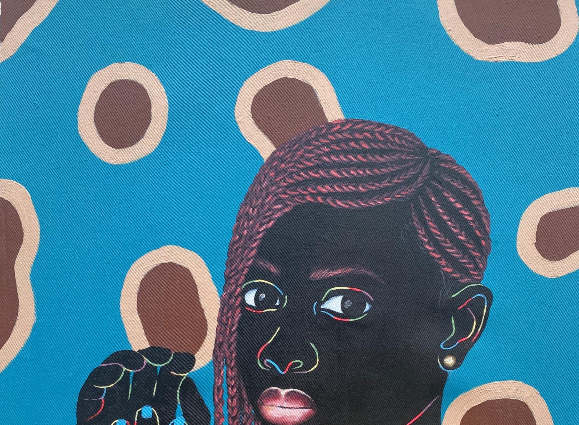 Wandteppich der Schönheit (Arike) 2 - 21. Jahrhundert, Zeitgenössisch, Figurativ, Porträt – Painting von Esther Oyeyemi