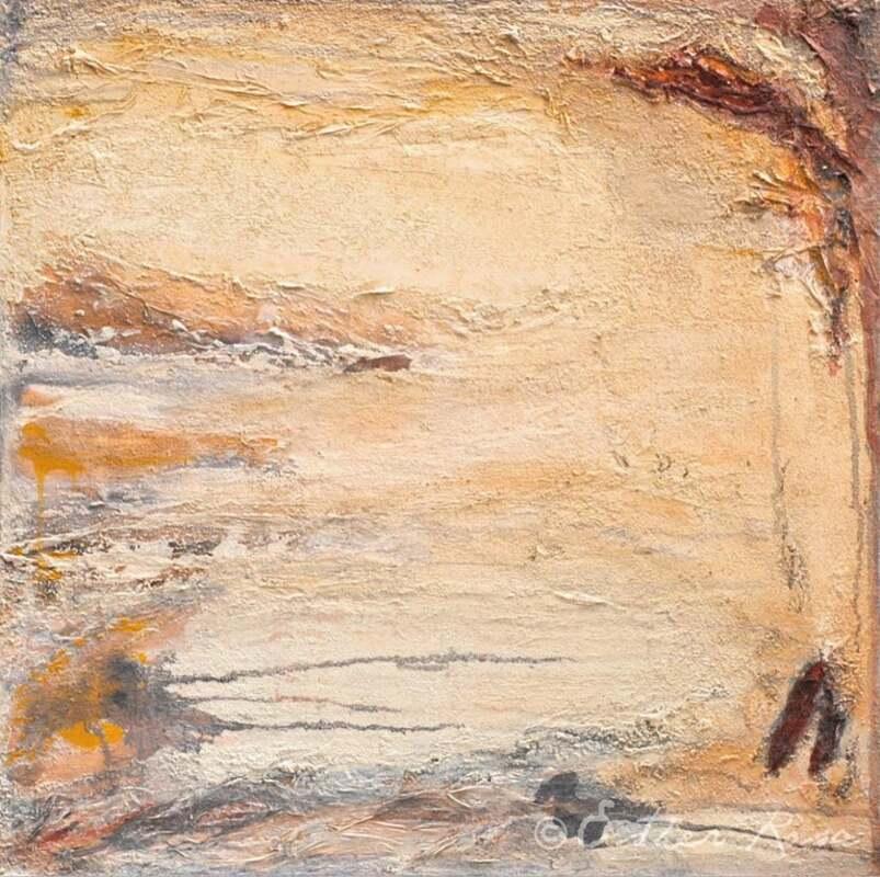 SUMMER WALK Earth Tones Brown Abstract Painting Esther Rosa 1