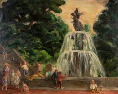 Playing By the Fountain