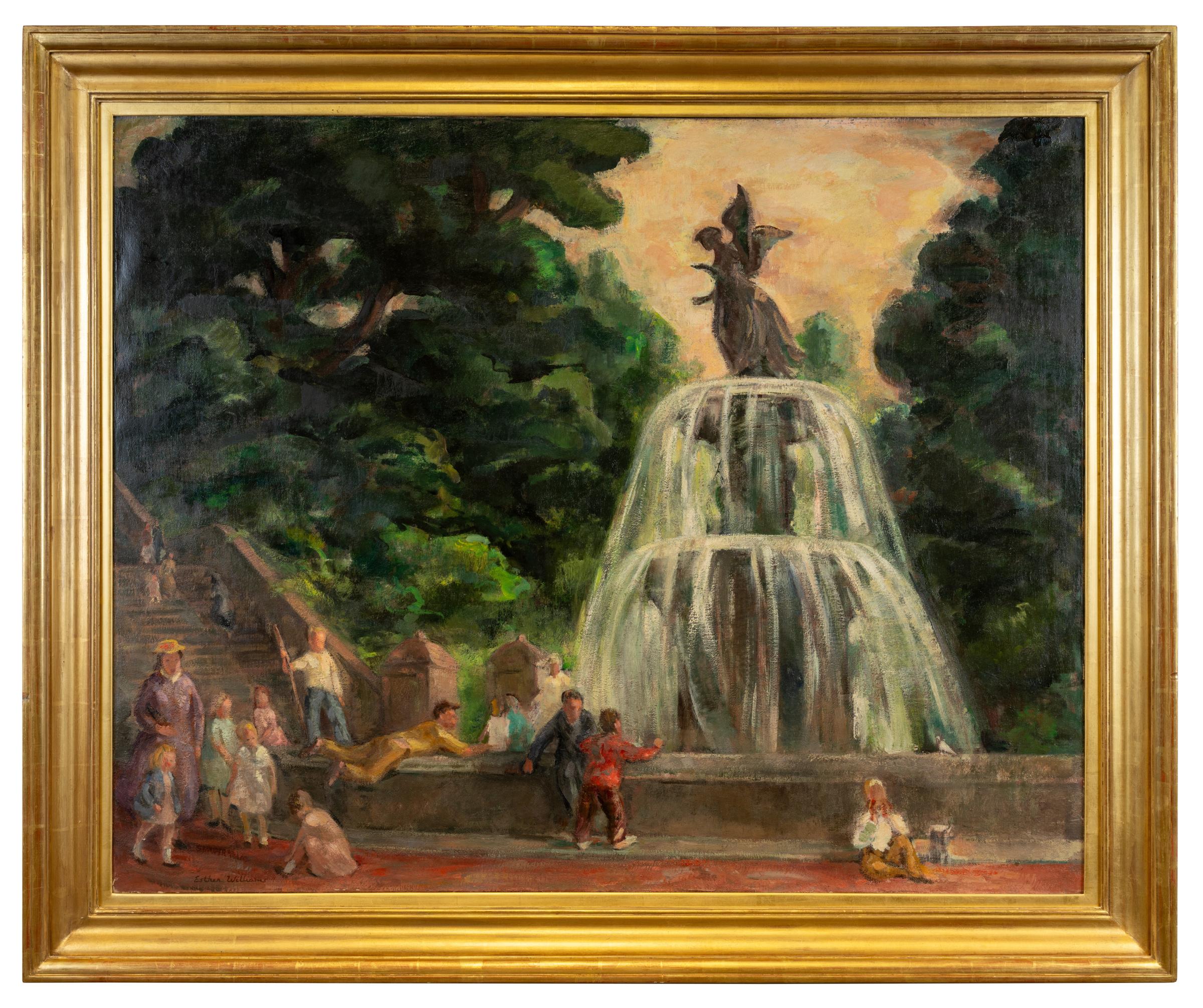 Playing By the Fountain