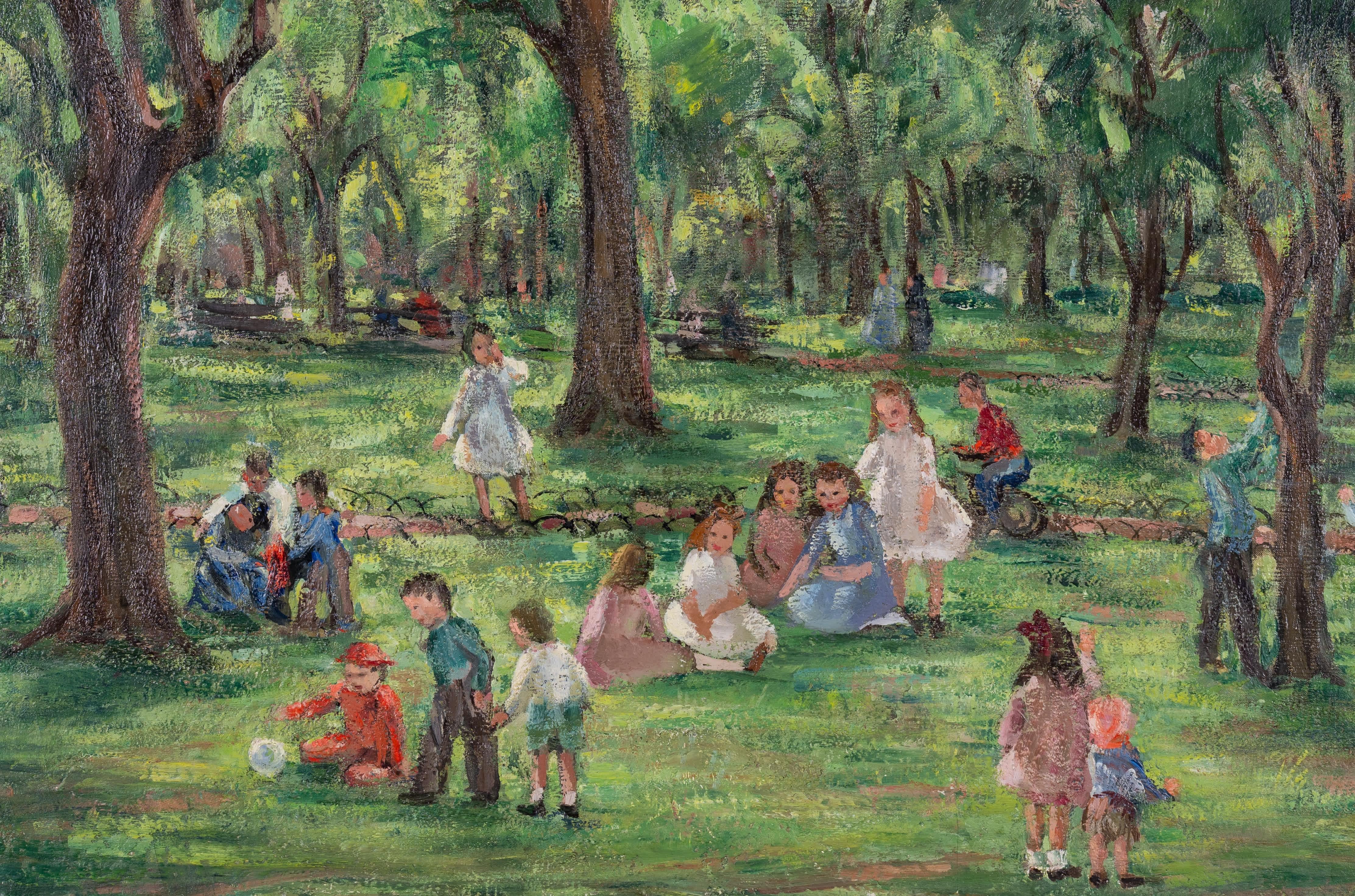 Washington Square - Modern Painting by Esther Williams