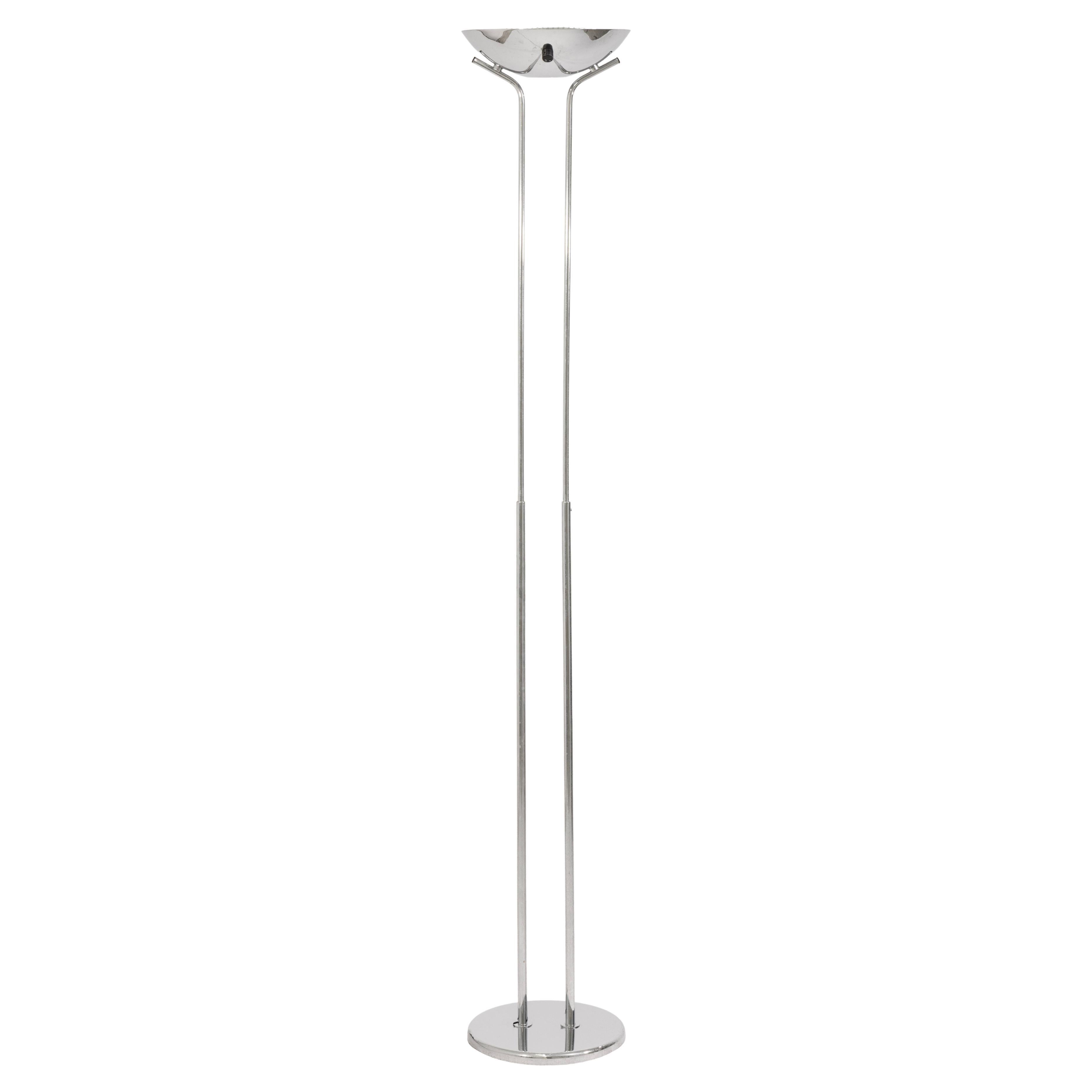 Estiluz Chrome Torchiere Floor Lamp By Leonardo Marelli