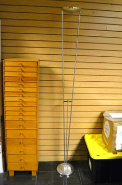 Estiluz Chrome Torchière Halogen Floor Lamp Leonardo Marelli Italy 20th Century