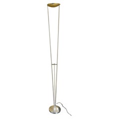 Estiluz Chrome Torchière Halogen Floor Lamp Leonardo Marelli Italy 20th Century
