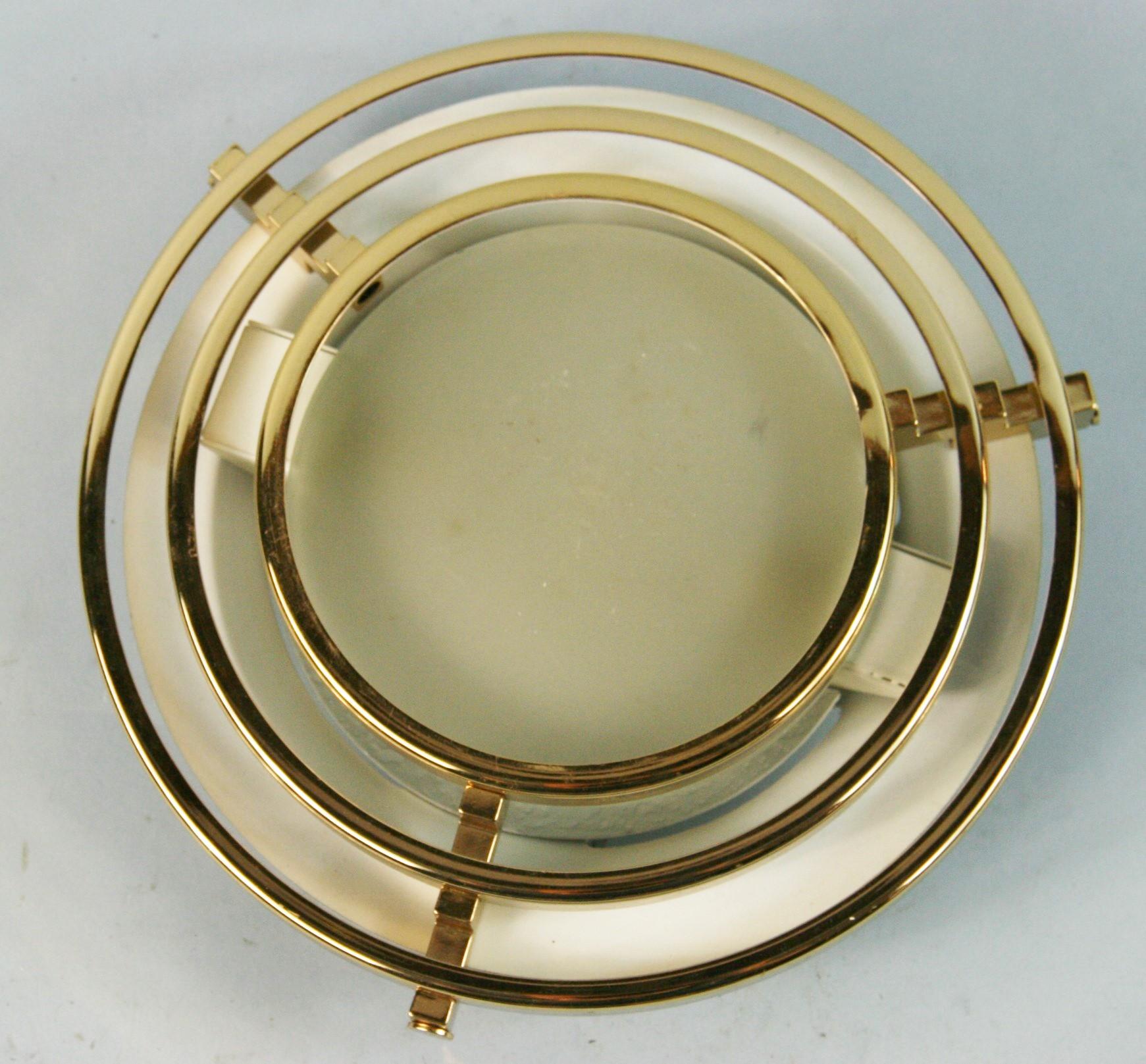 Brass EstiLuz Spanish Retro Halogen Flushmount For Sale