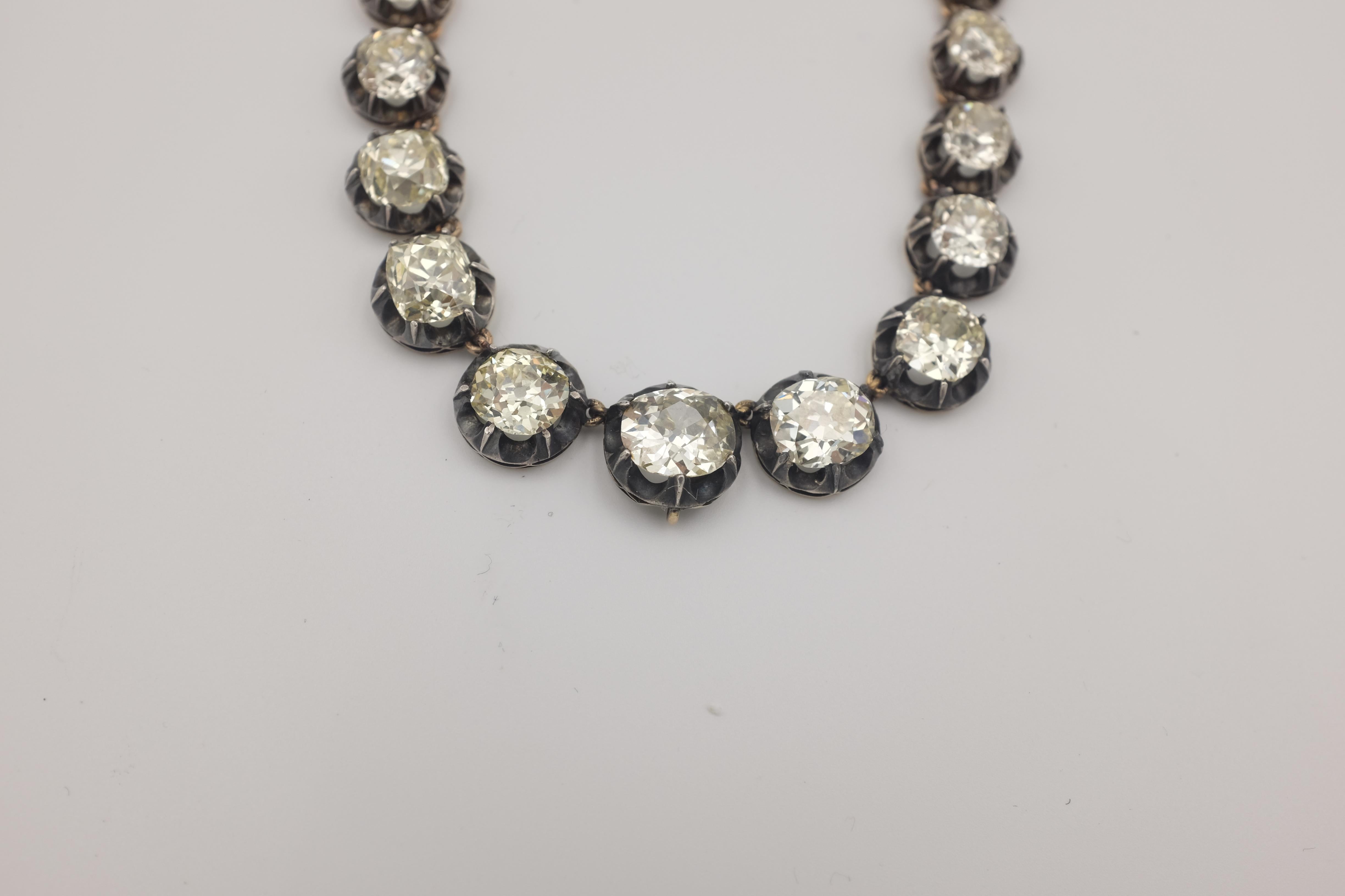 Impressive Victorian Diamond Riviere Necklace In Good Condition For Sale In Miami Beach, FL