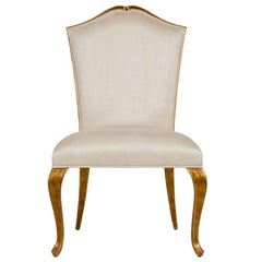 Estiva Chair with Mahogany Structure with Gold Painting and High Quality Fabric