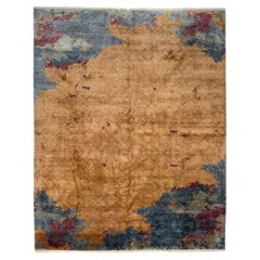 Estoril Hand-Knotted Area Rug, Wool & Silk Blend, Abstract Design